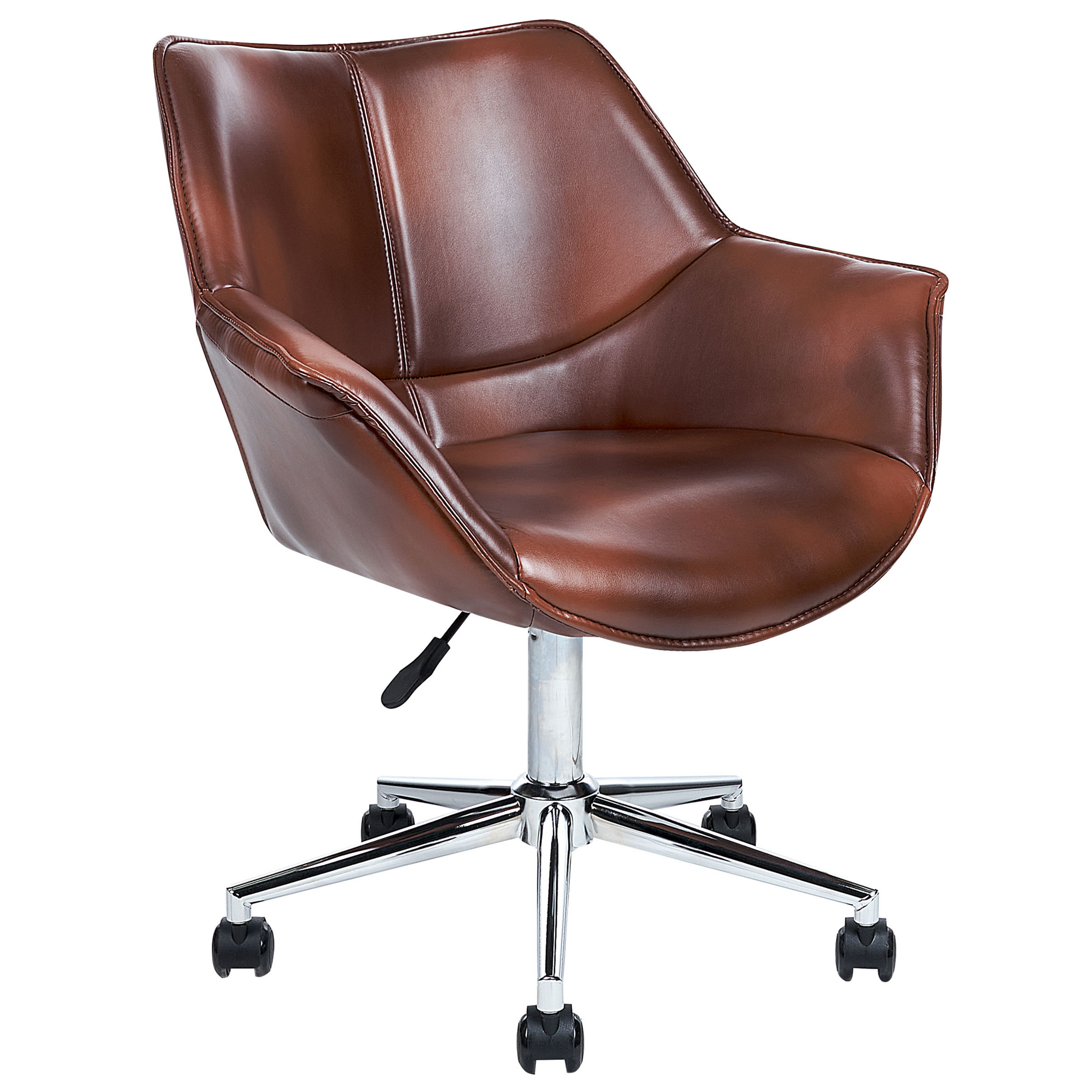Bureaustoel Kunstleer Donkerbruin NEWDALE