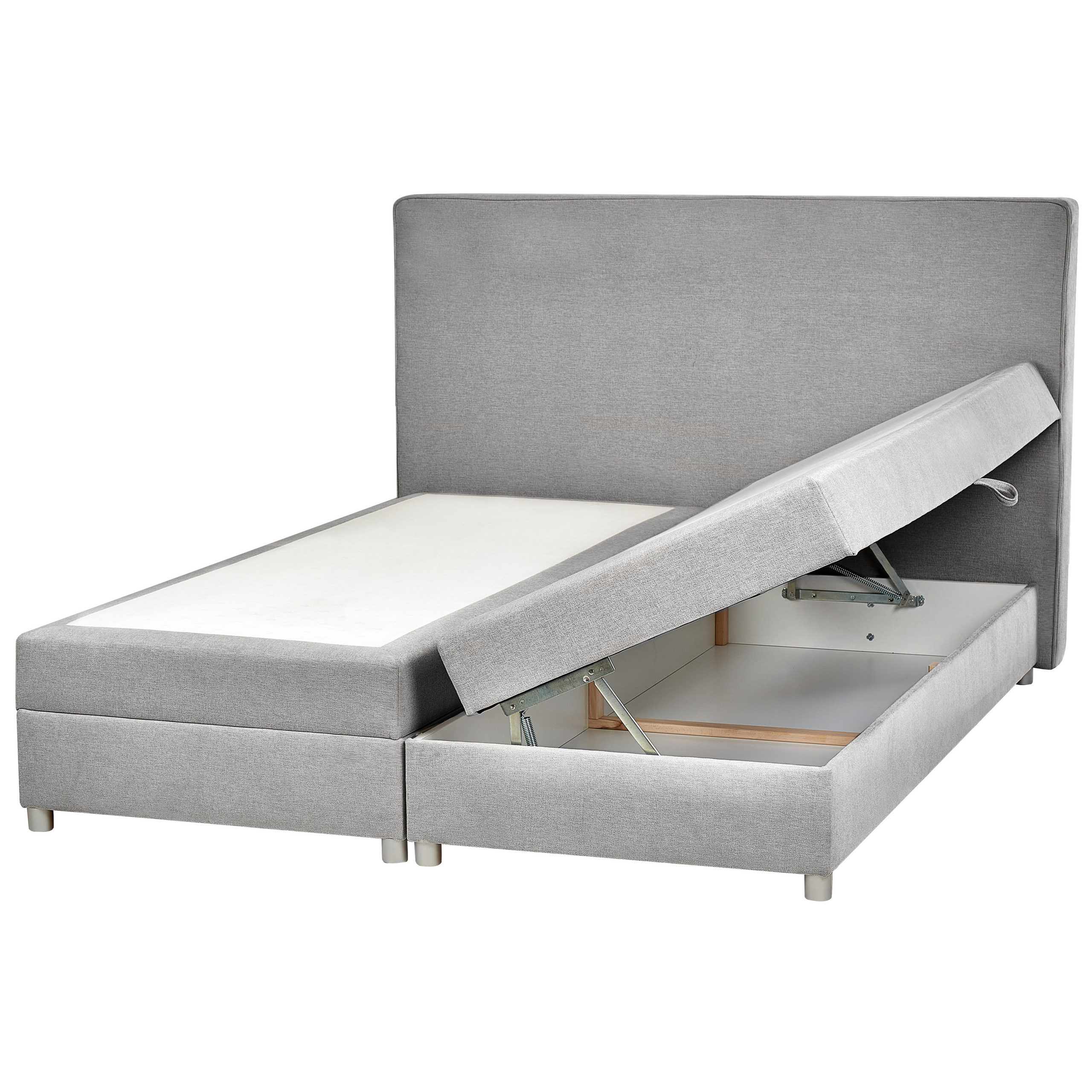 Boxspring stof lichtgrijs 180 x 200 cm MINISTER