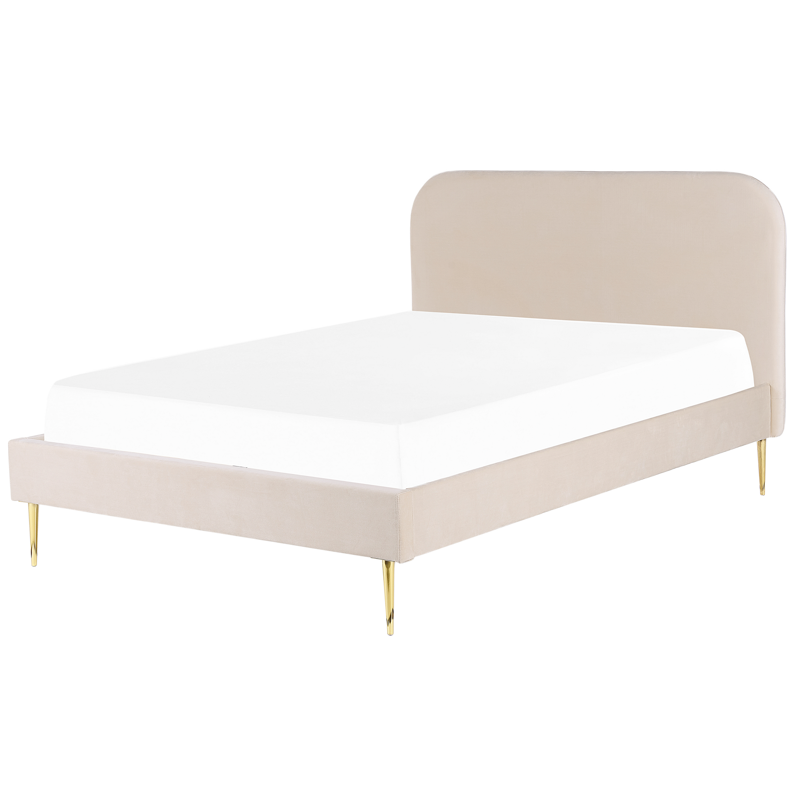 Bed fluweel lichtbeige 140 x 200 cm FLAYAT