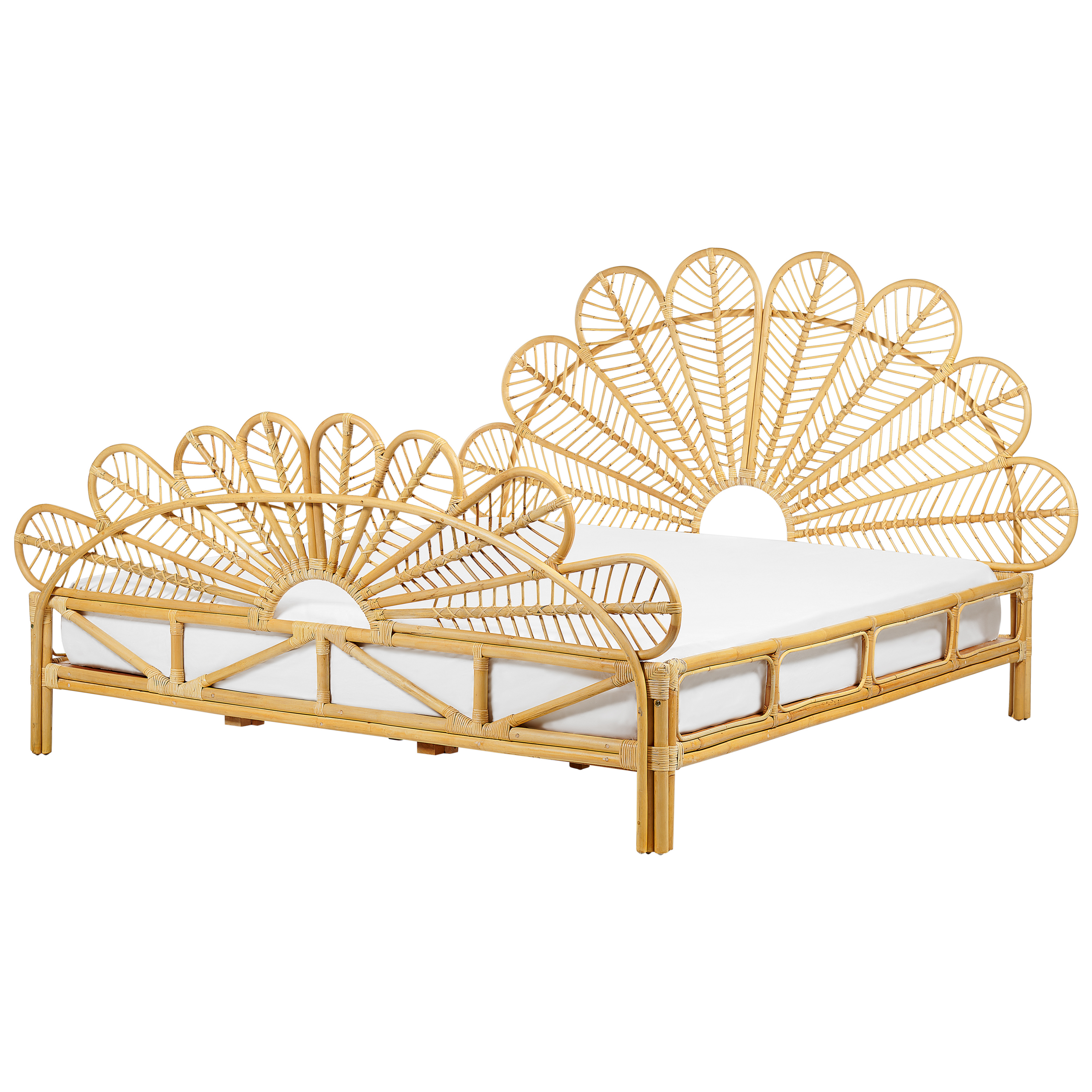Bed rotan lichtbruin 180 x 200 cm FLORENTINE