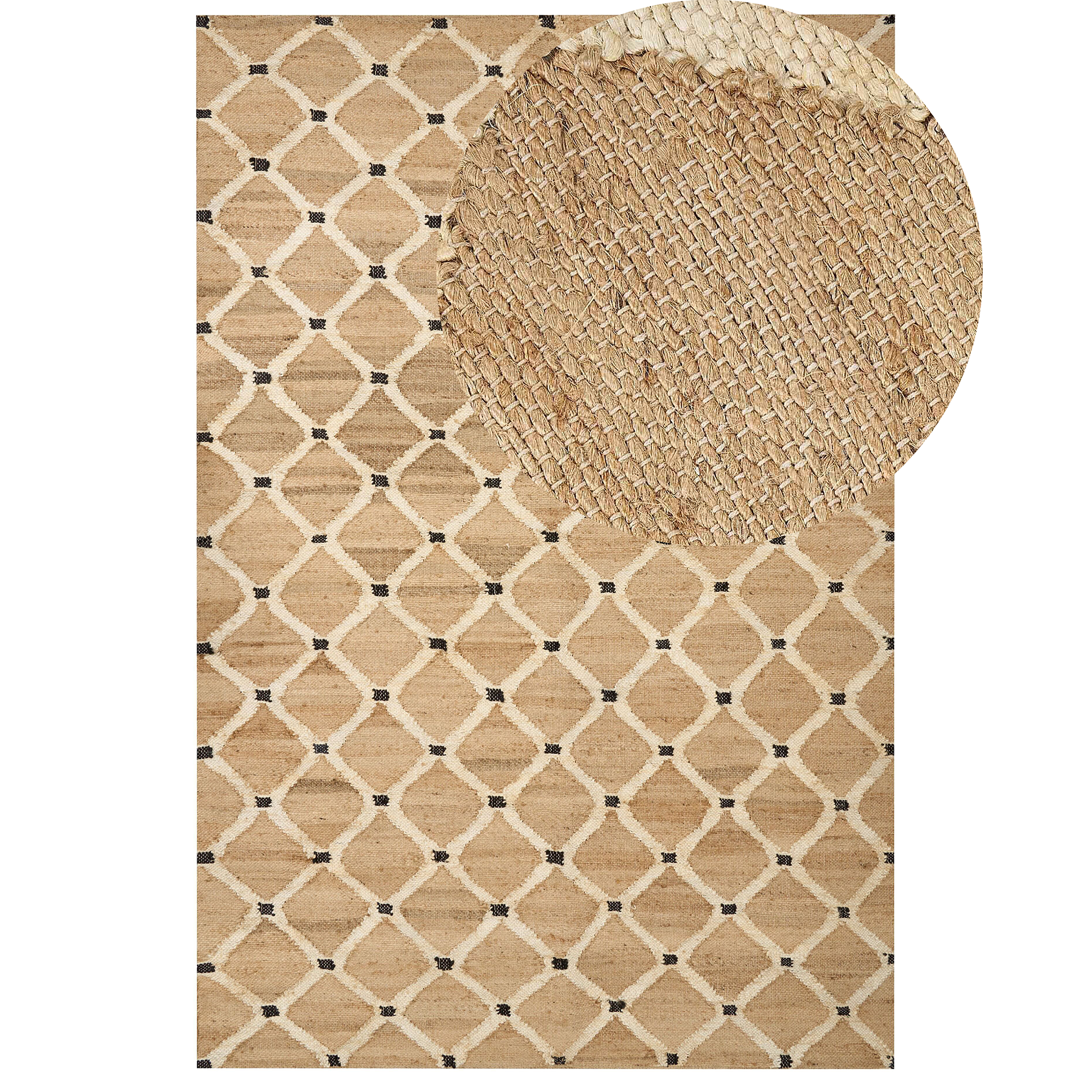 Vloerkleed jute beige 200 x 300 cm KALEKOY