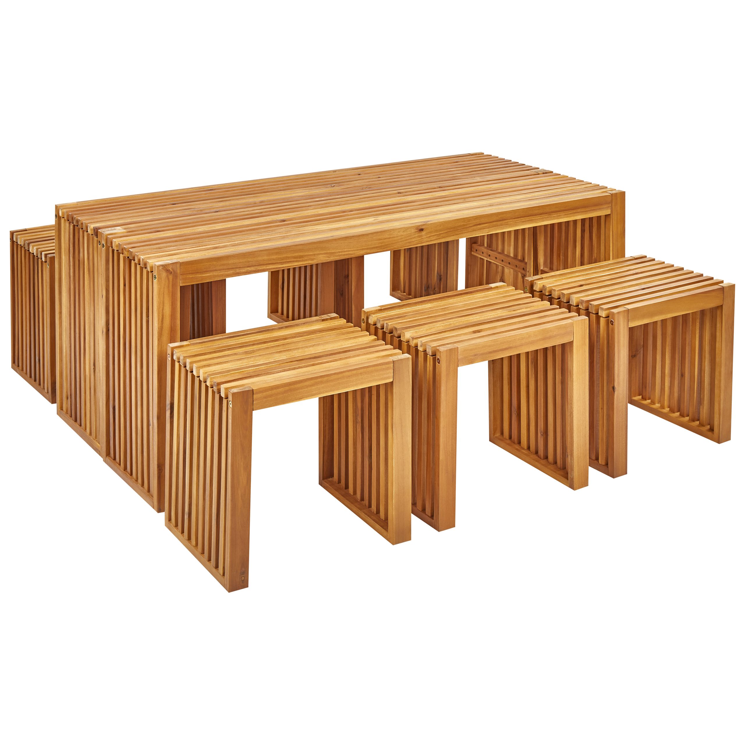 Tuintafelset Massief hout Lichte houtkleur BELLANO