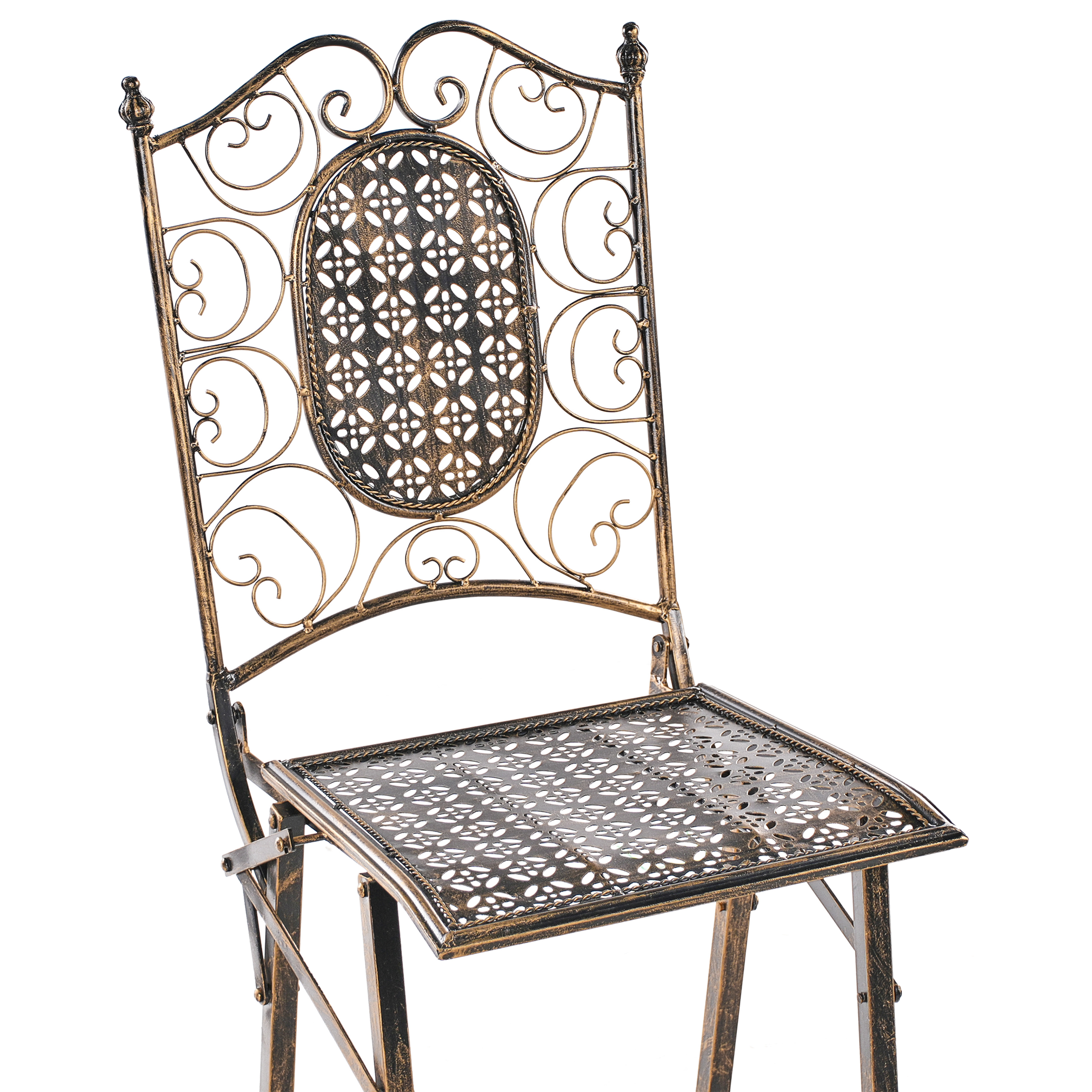 Set de 2 scaune de bar pentru exterior BORMIO Pliabil Metal Negru [8]