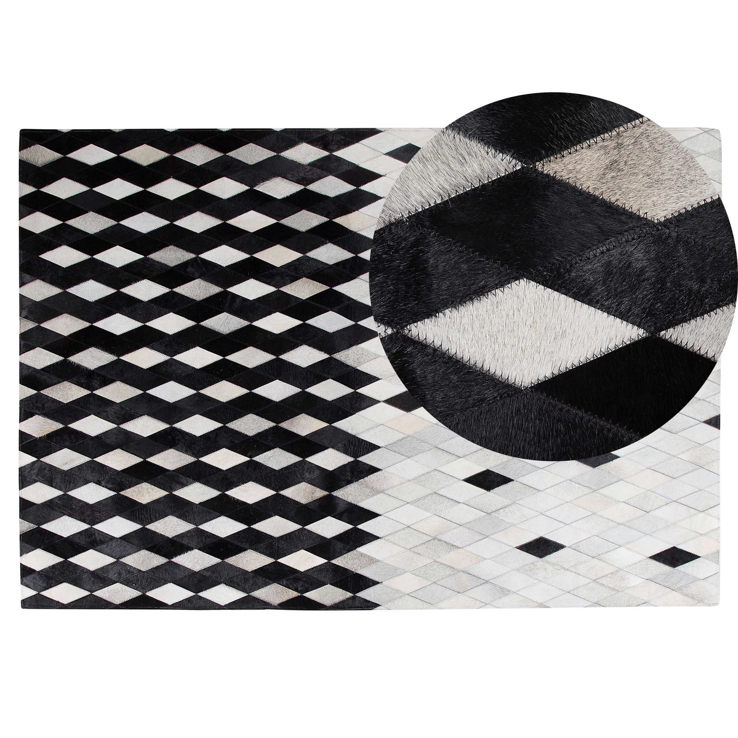 Vloerkleed patchwork wit/zwart 140 x 200 cm MALDAN
