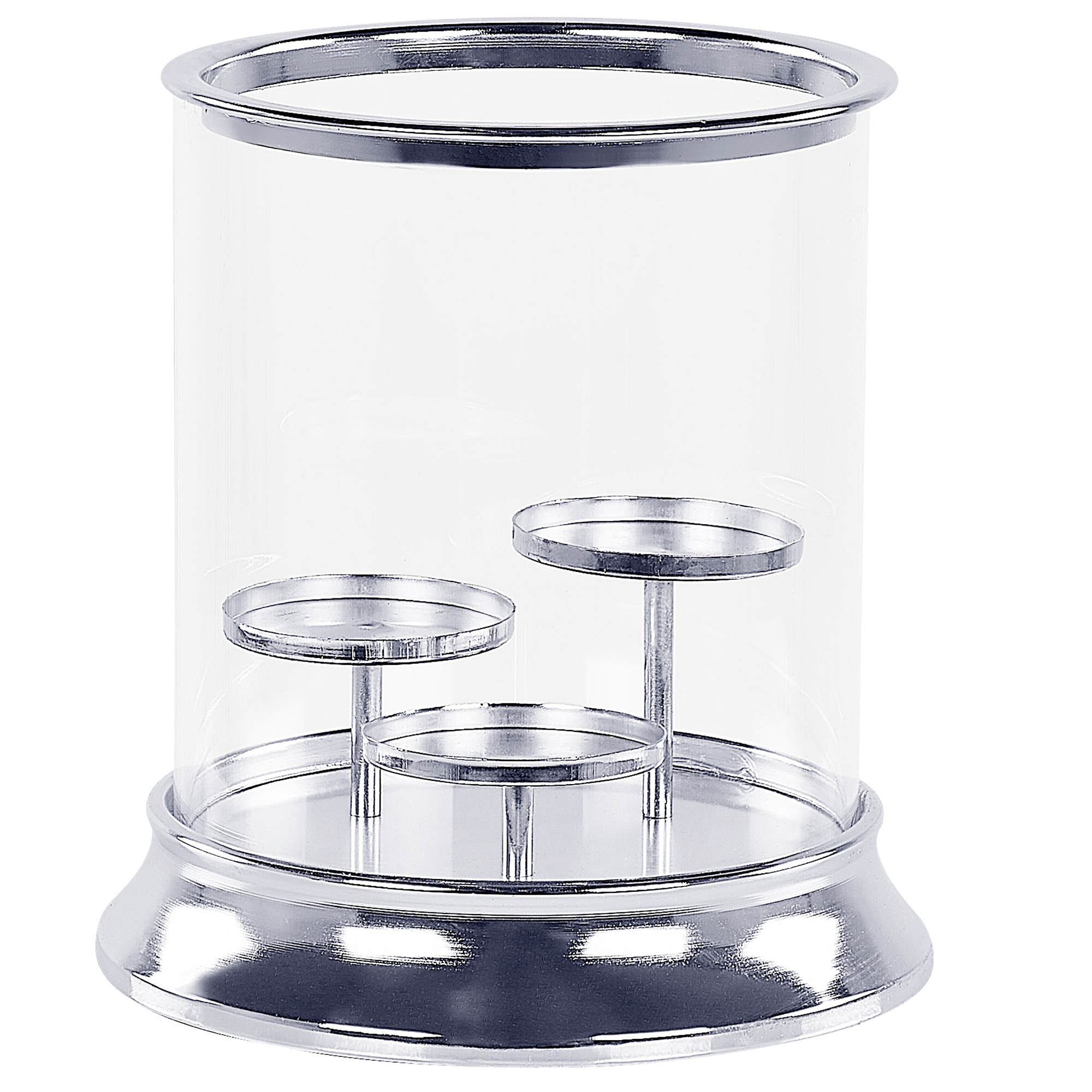 Kaarshouder glas zilver 24 cm CILEGON