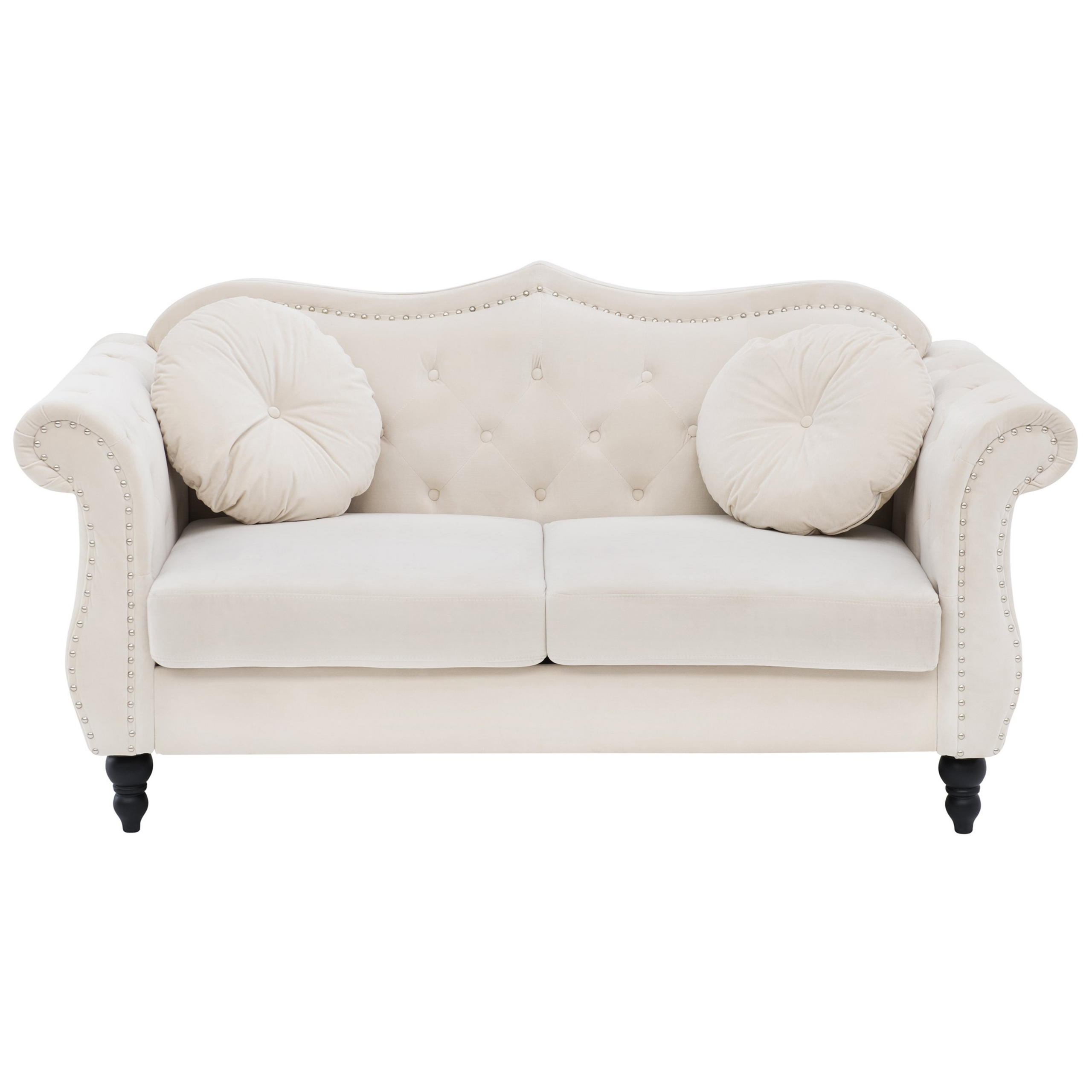 Tweezitsbank fluweel beige SKIEN