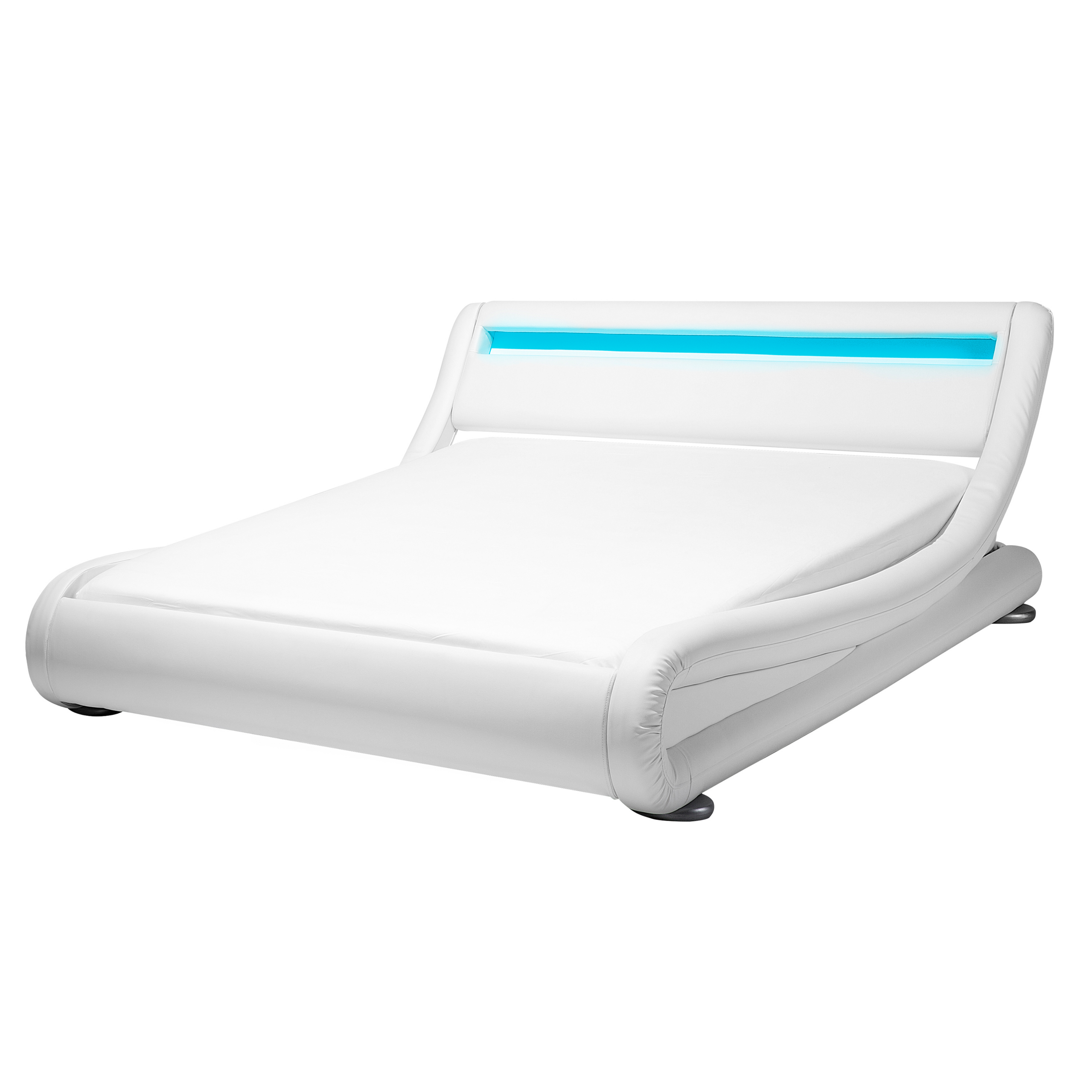 Bed met LED kunstleer wit 140 x 200 cm AVIGNON