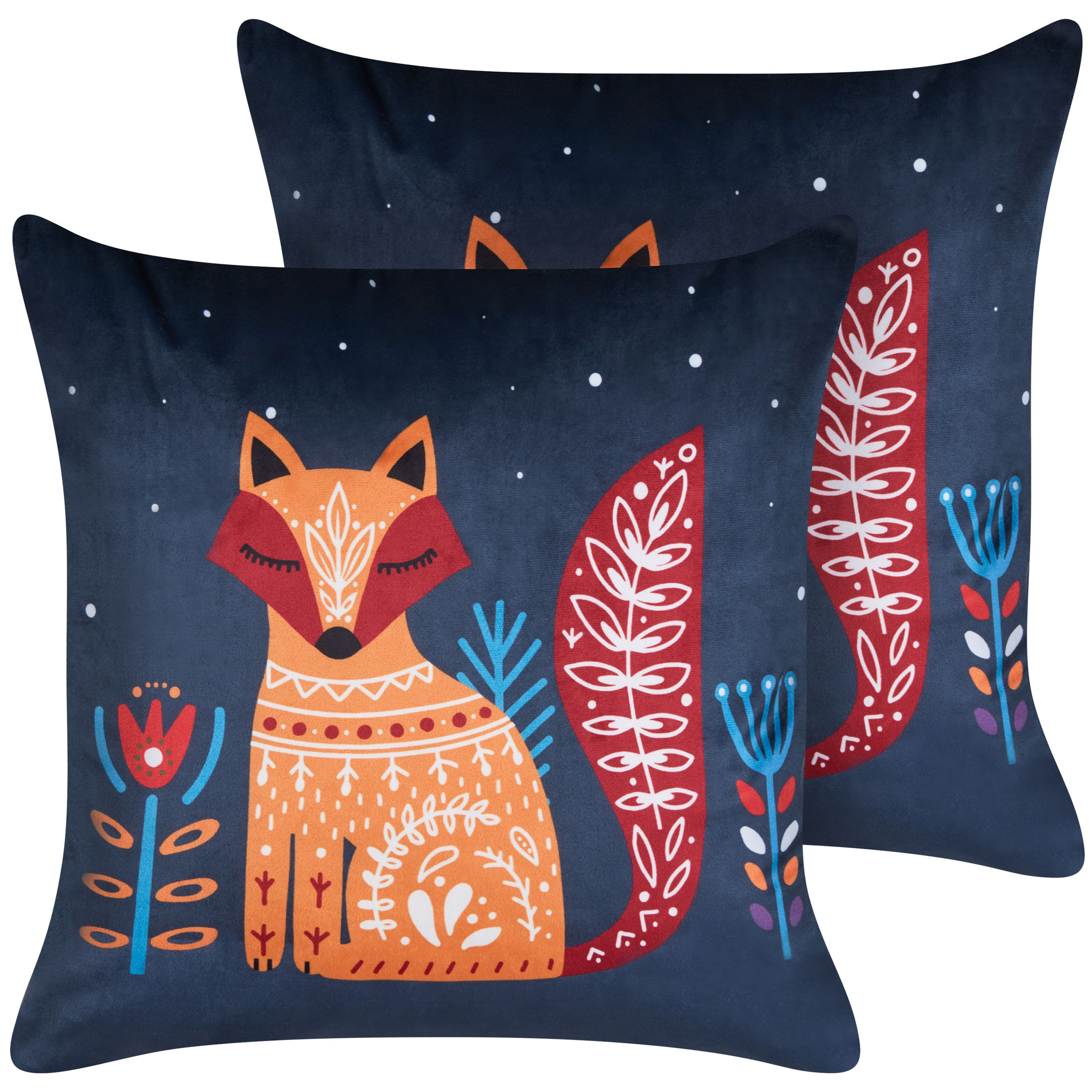 Set van 2 kussens Fluweel Donkerblauw FIRESPIKE 45 x 45 cm