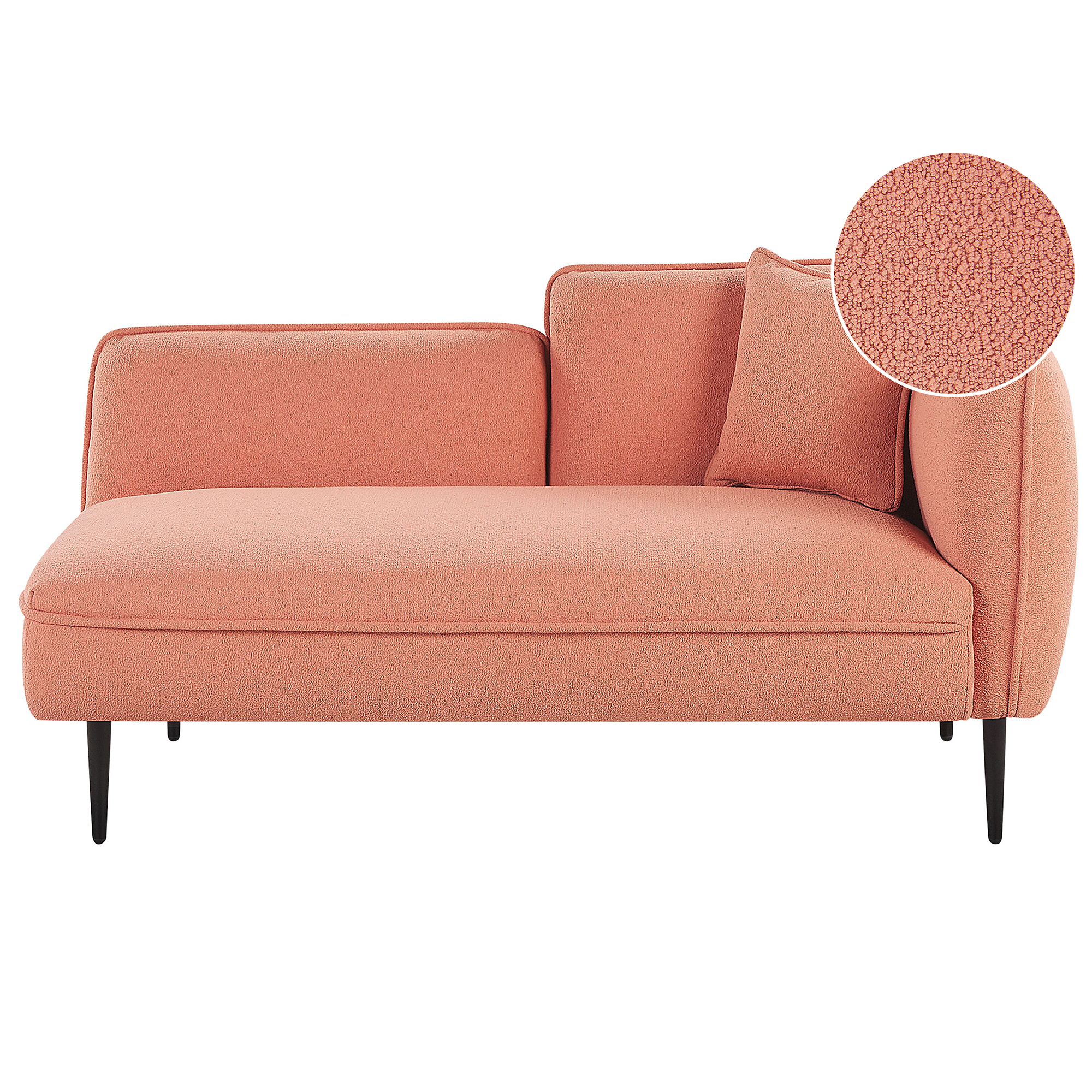 Chaise longue bouclé roze rechtszijdig CHEVANNES