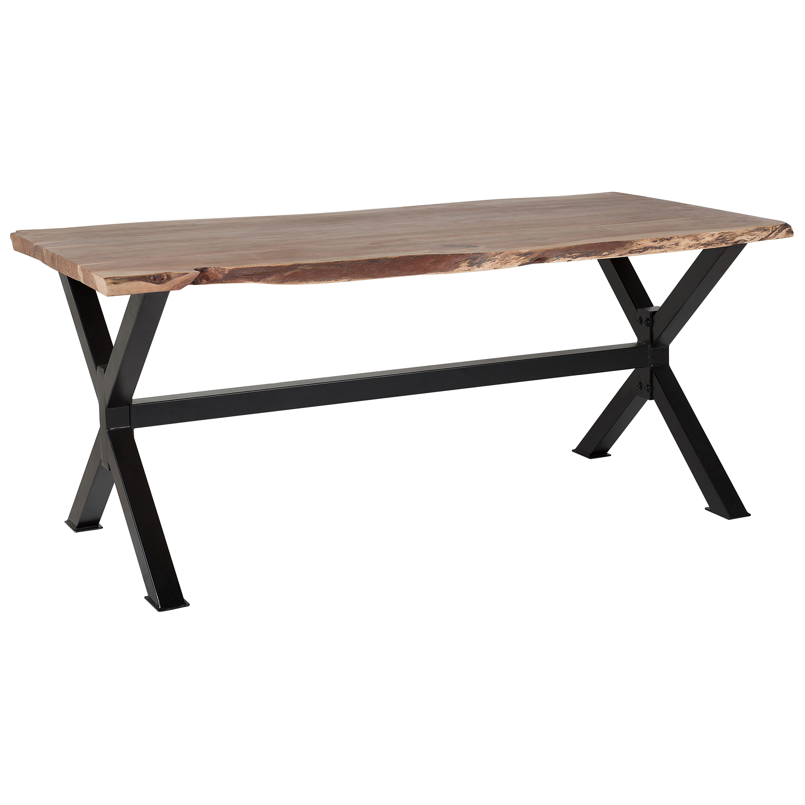 Eettafel acaciahout bruin/zwart 200 x 95 cm VALBO