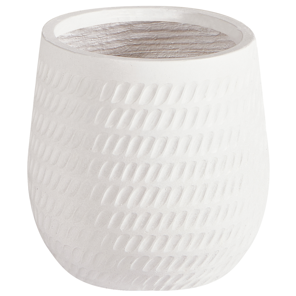 Vaso per piante rotonde da appendere in iuta e fibra di argilla con motivo in rilievo bianco sporco ⌀ 20 cm esterno balcone terrazzo
