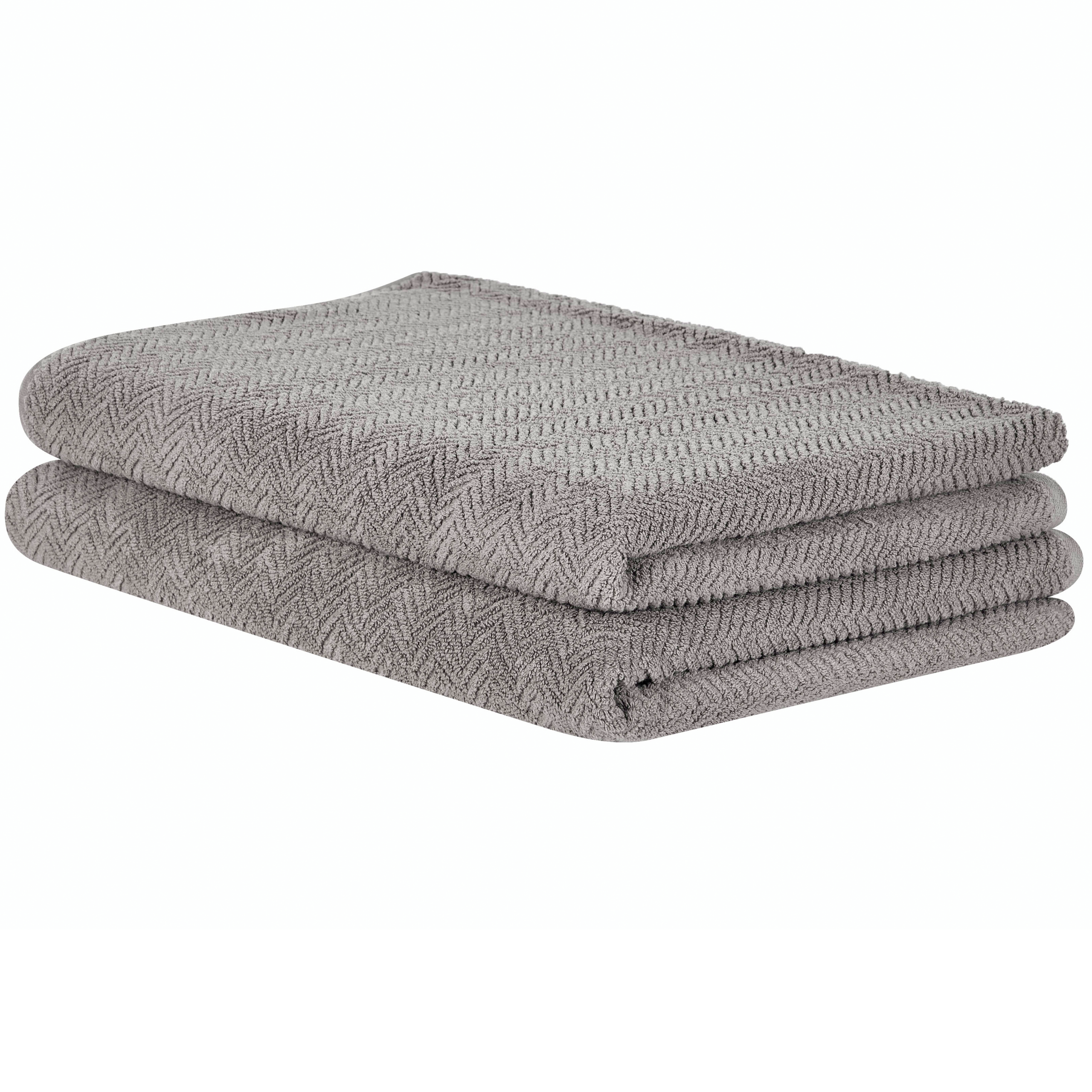 Handdoek set van 2 katoen grijs MITIARO