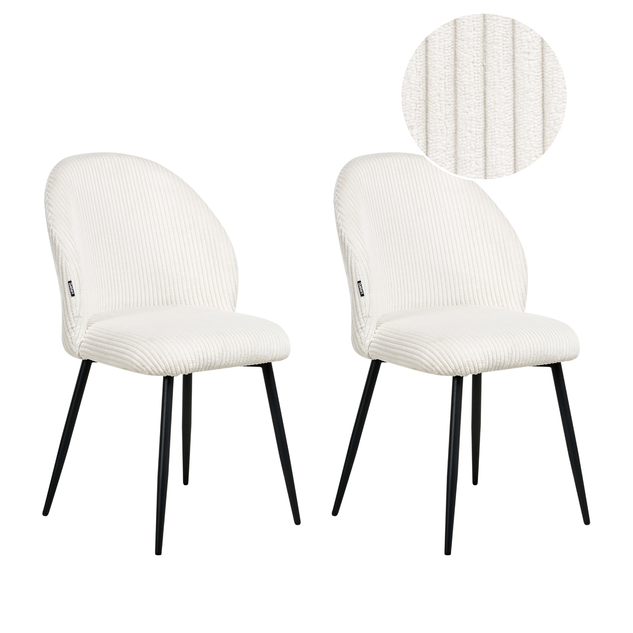 Set de 2 scaune dining ELOY Velur Alb-murdar [2]