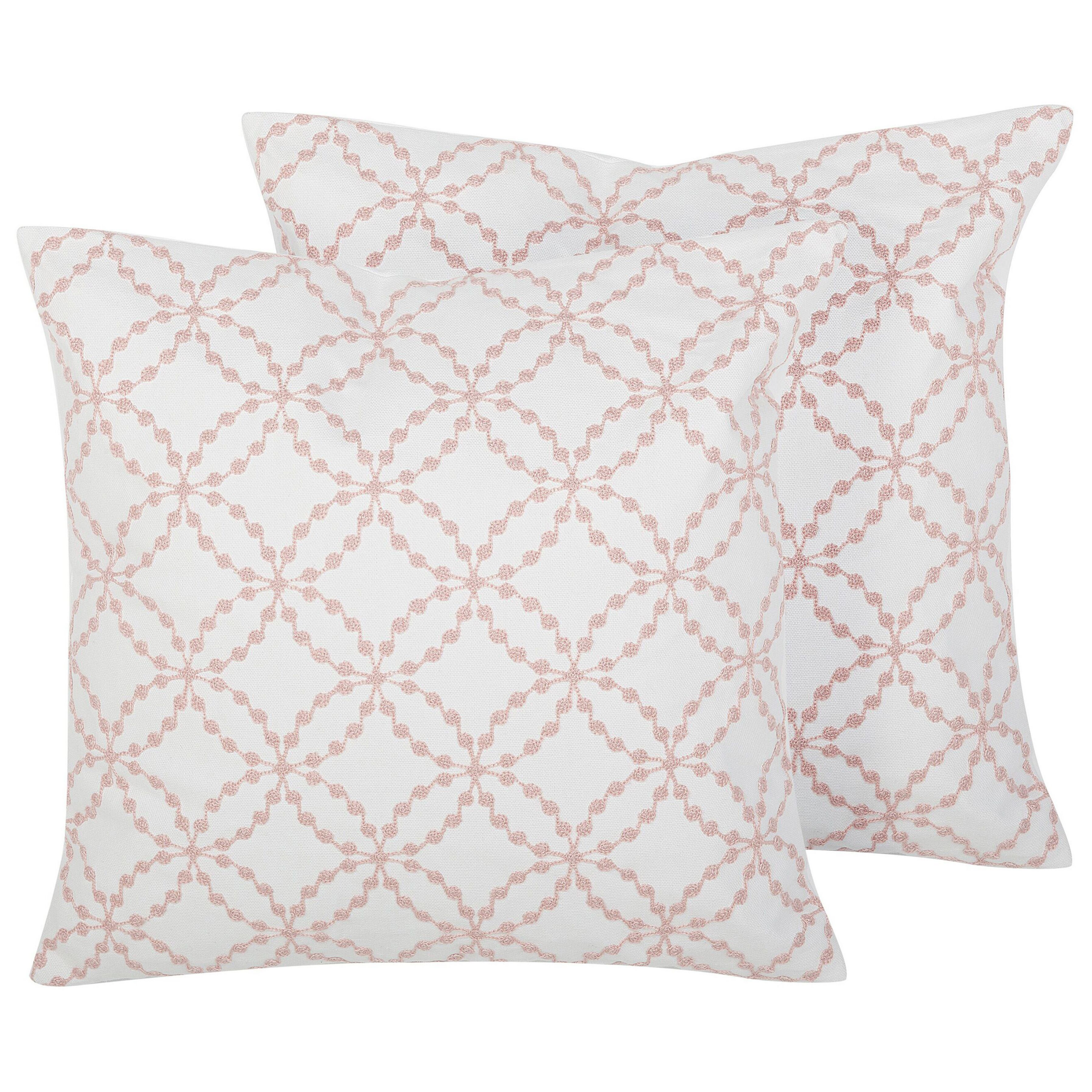 Set van 2 kussens Katoen Roze VERBENA 45 x 45 cm