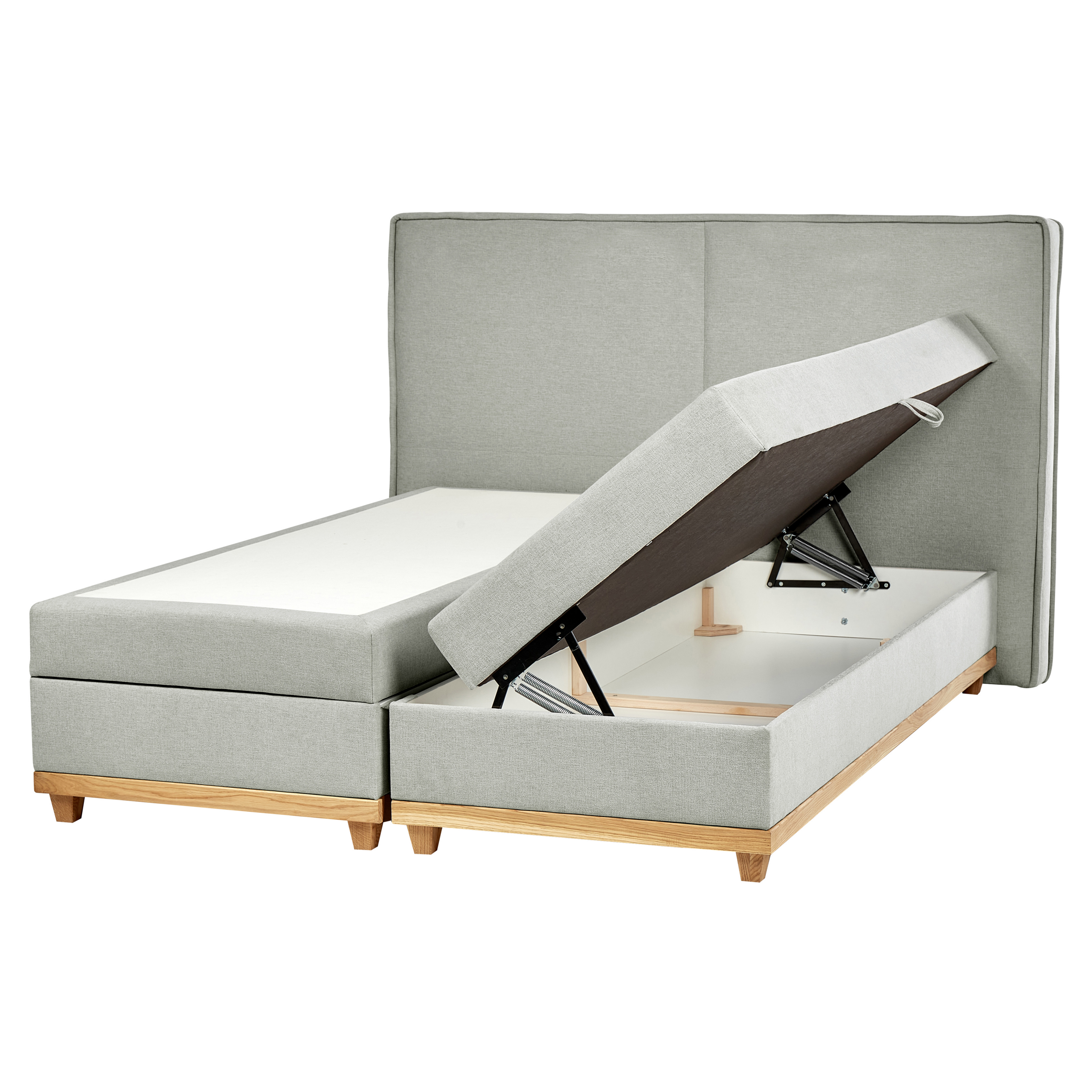 Boxspring stof lichtgrijs 160 x 200 cm DYNASTY
