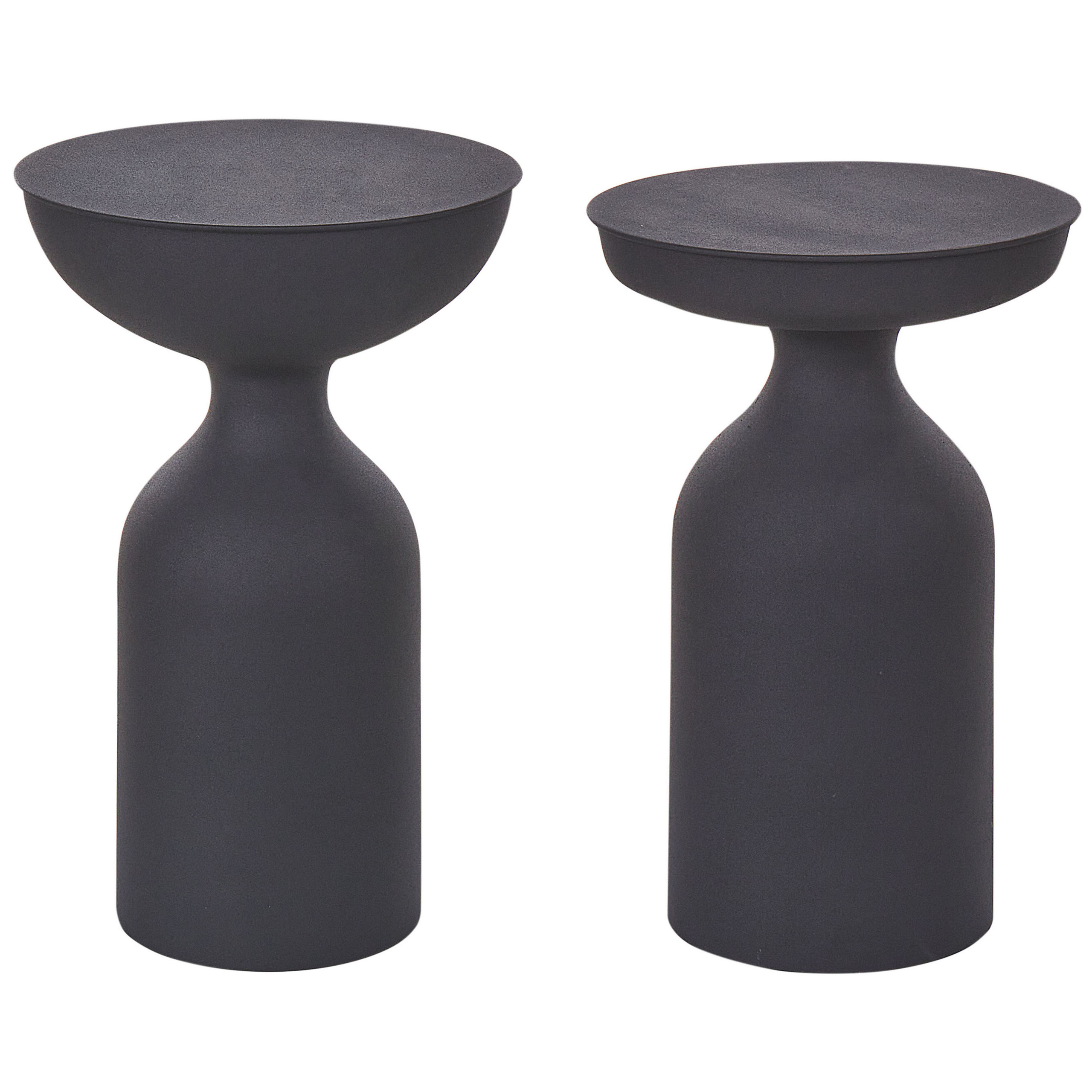 Bijzettafel set van 2 metaal zwart COTA/TENJO