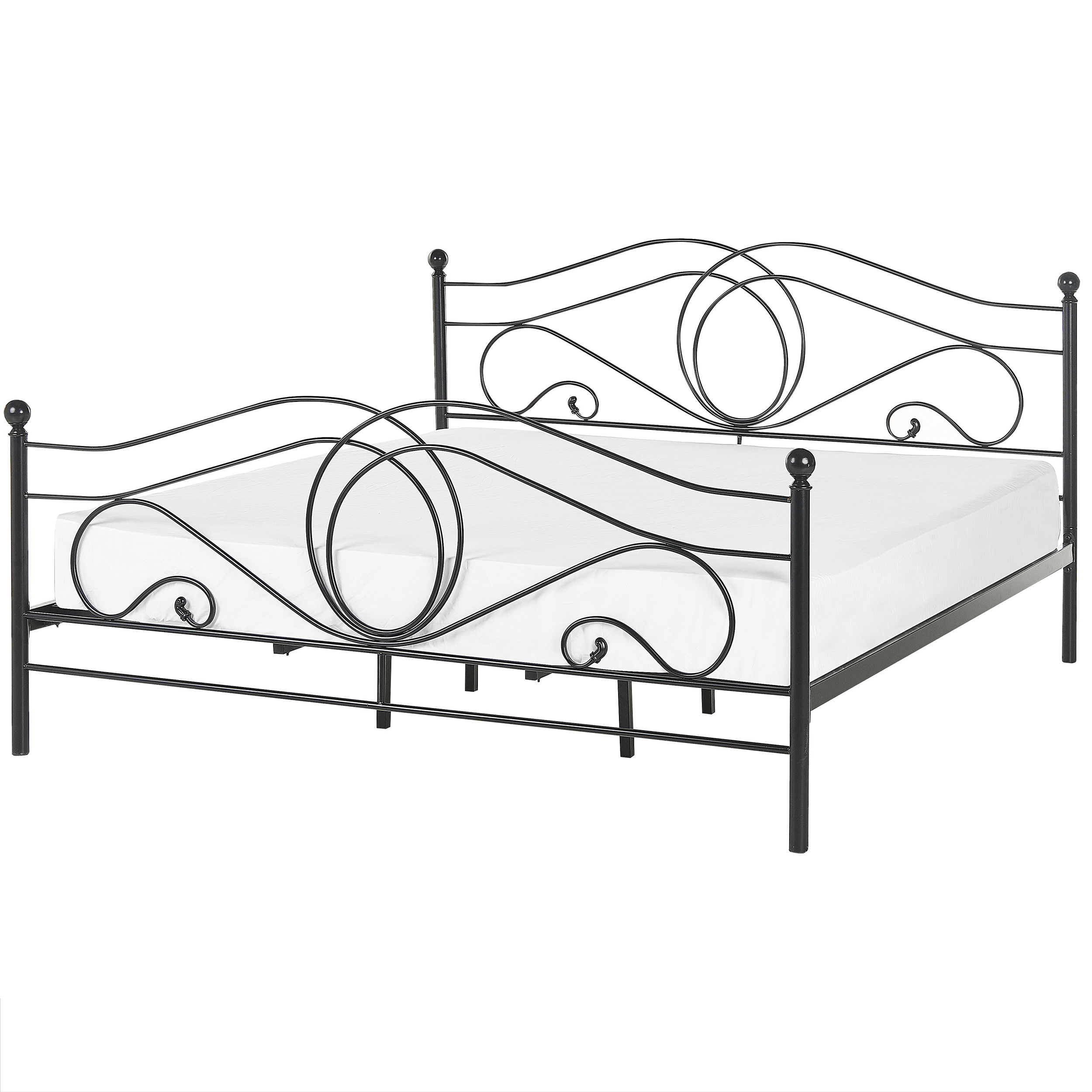 Bed metaal zwart 180 x 200 cm LYRA