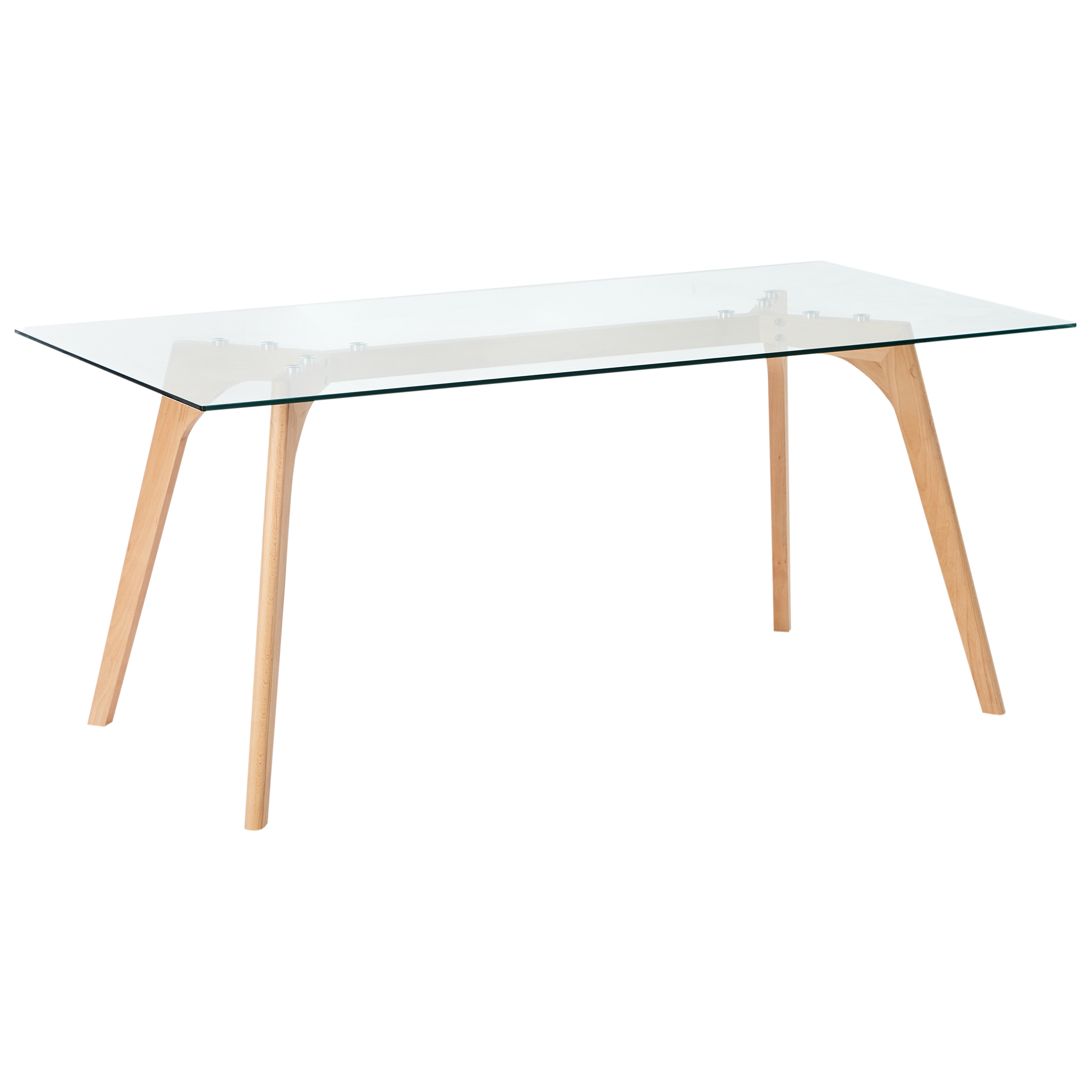 Eettafel glas lichthout 180 x 90 cm HUDSON