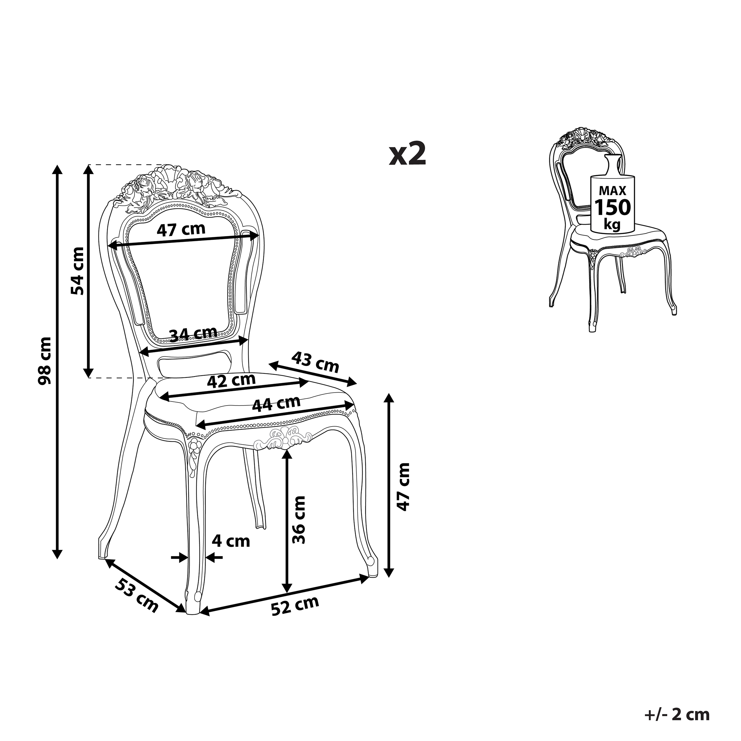 Set de 2 scaune dining VERMONT Transparent [3]
