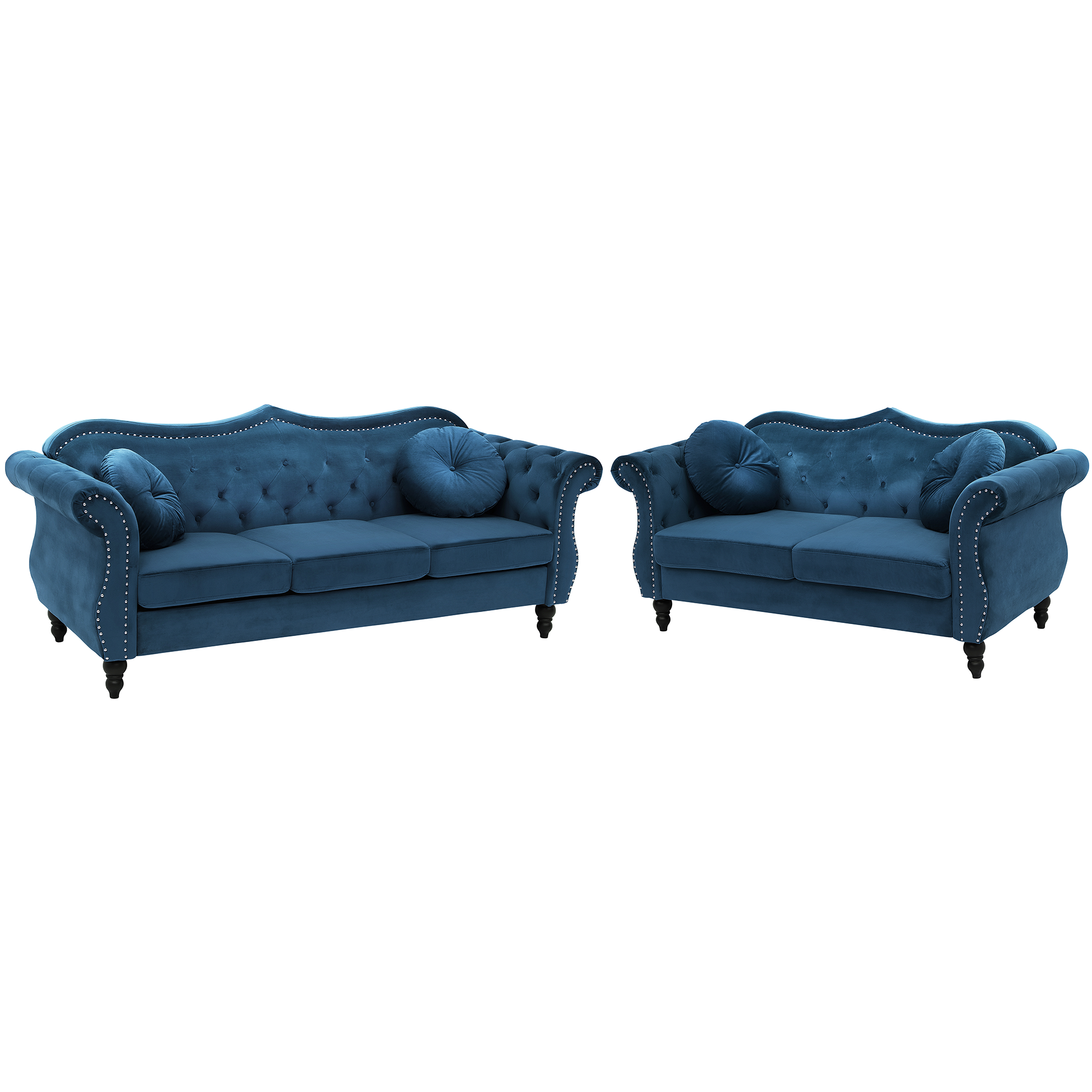 Bankenset fluweel blauw SKIEN