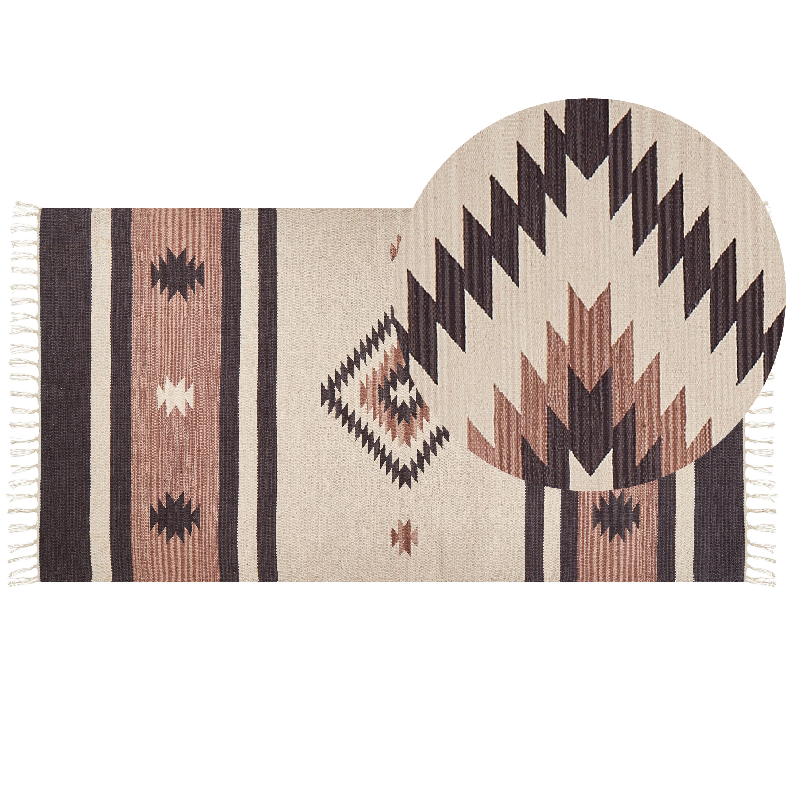 Vloerkleed kelim beige/bruin 80 x 150 cm ARAGATS