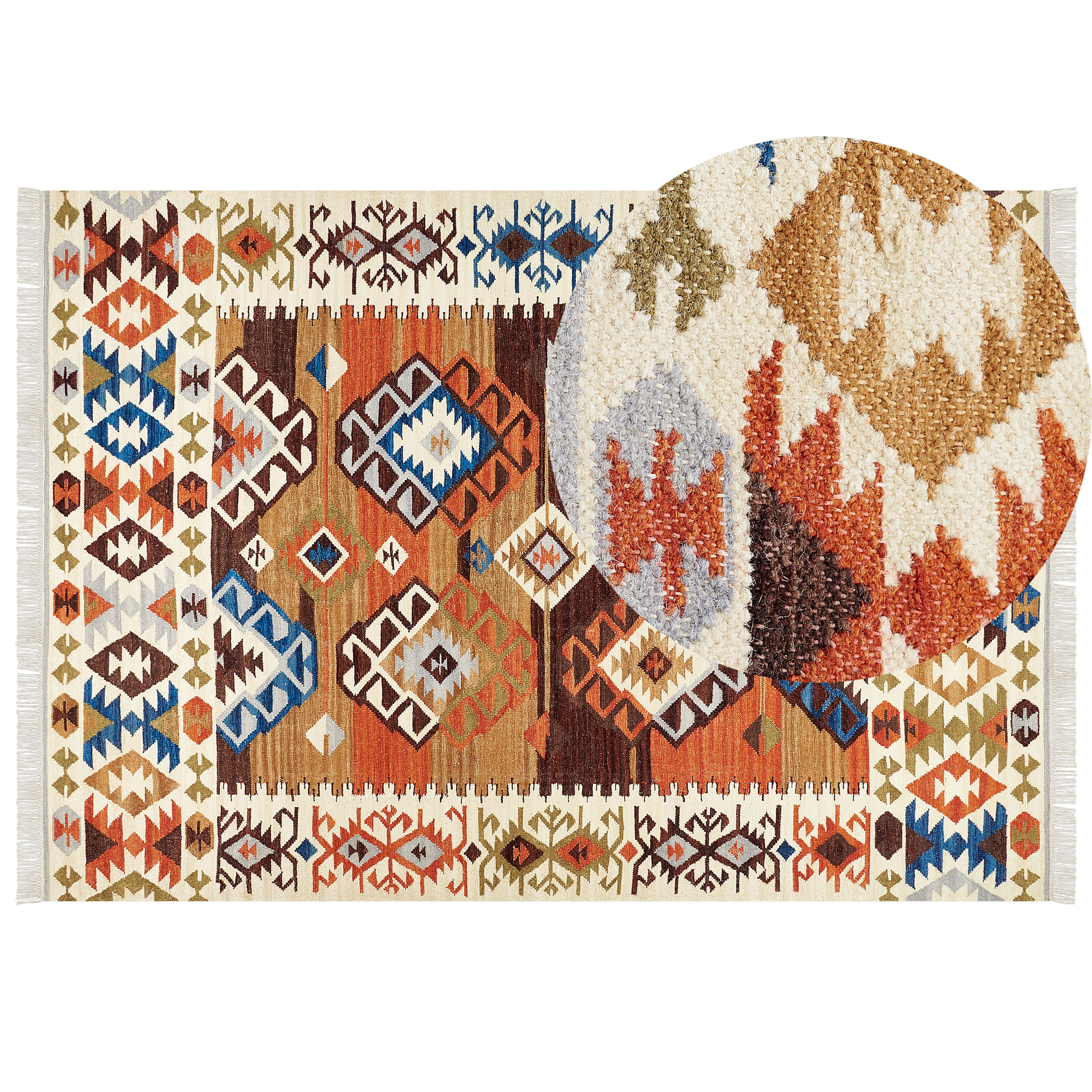 Vloerkleed kelim meerkleurig 200 x 300 cm VOSKETAP