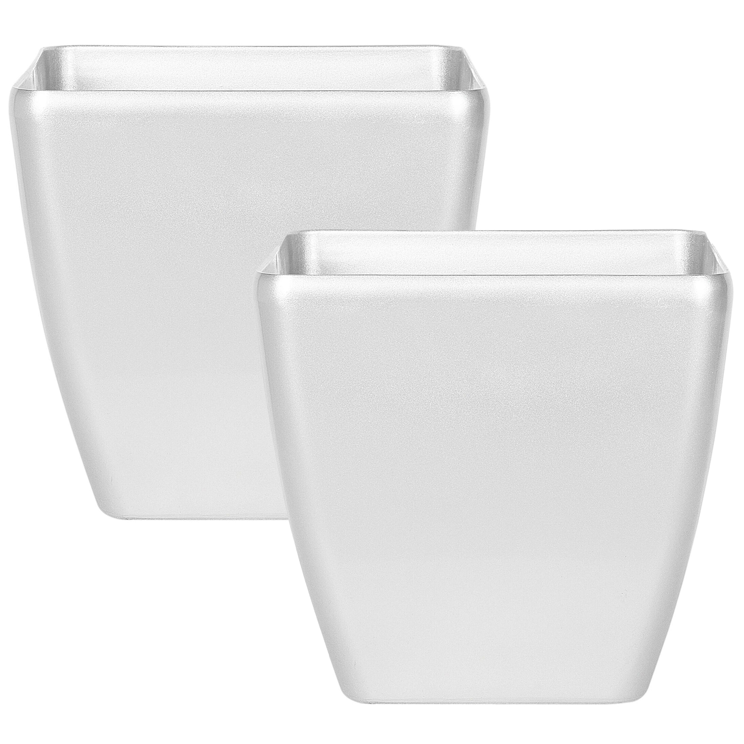 Bloempot set van 2 zilver 50 x 50 x 48 cm ASTRAS