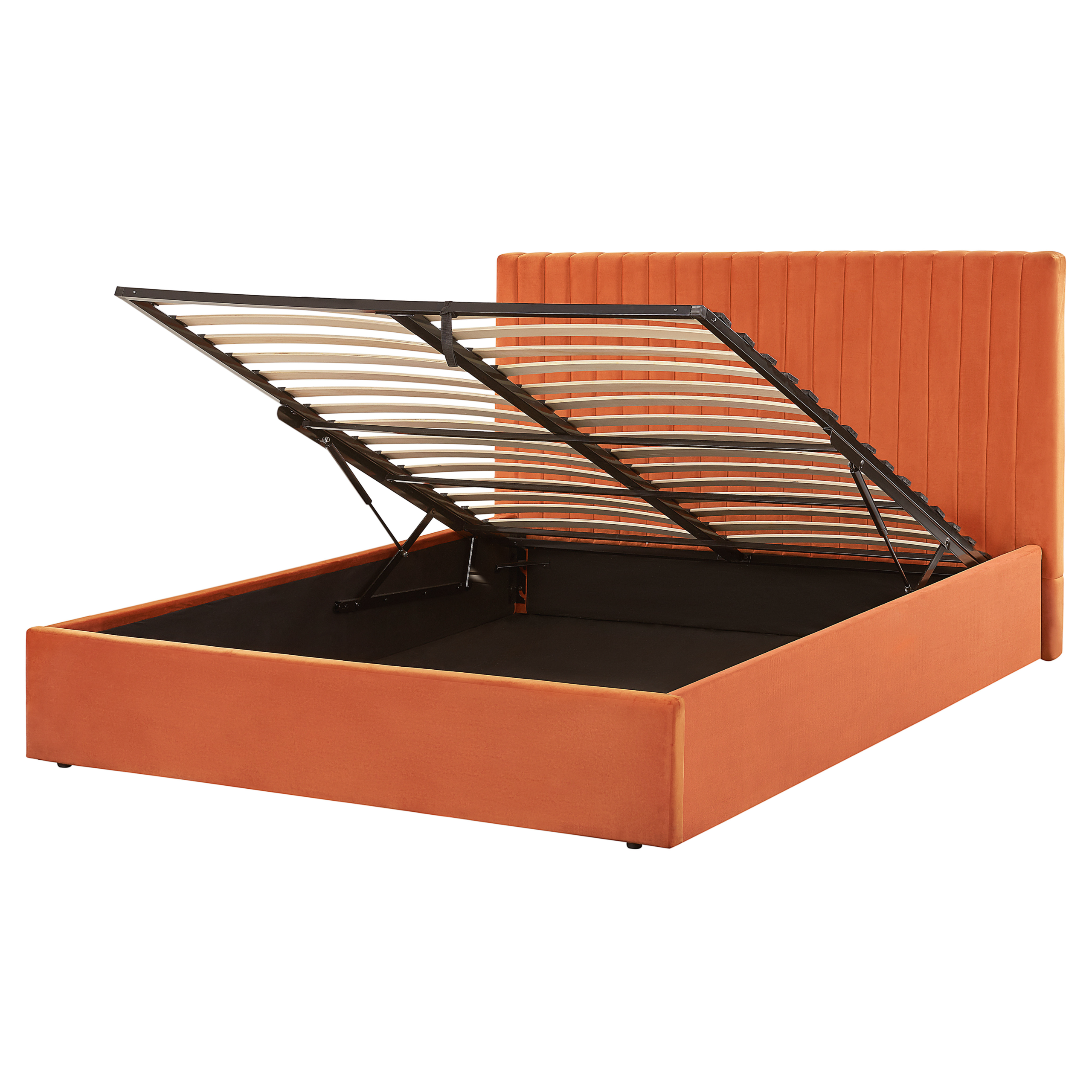Bed fluweel oranje 160 x 200 cm VION
