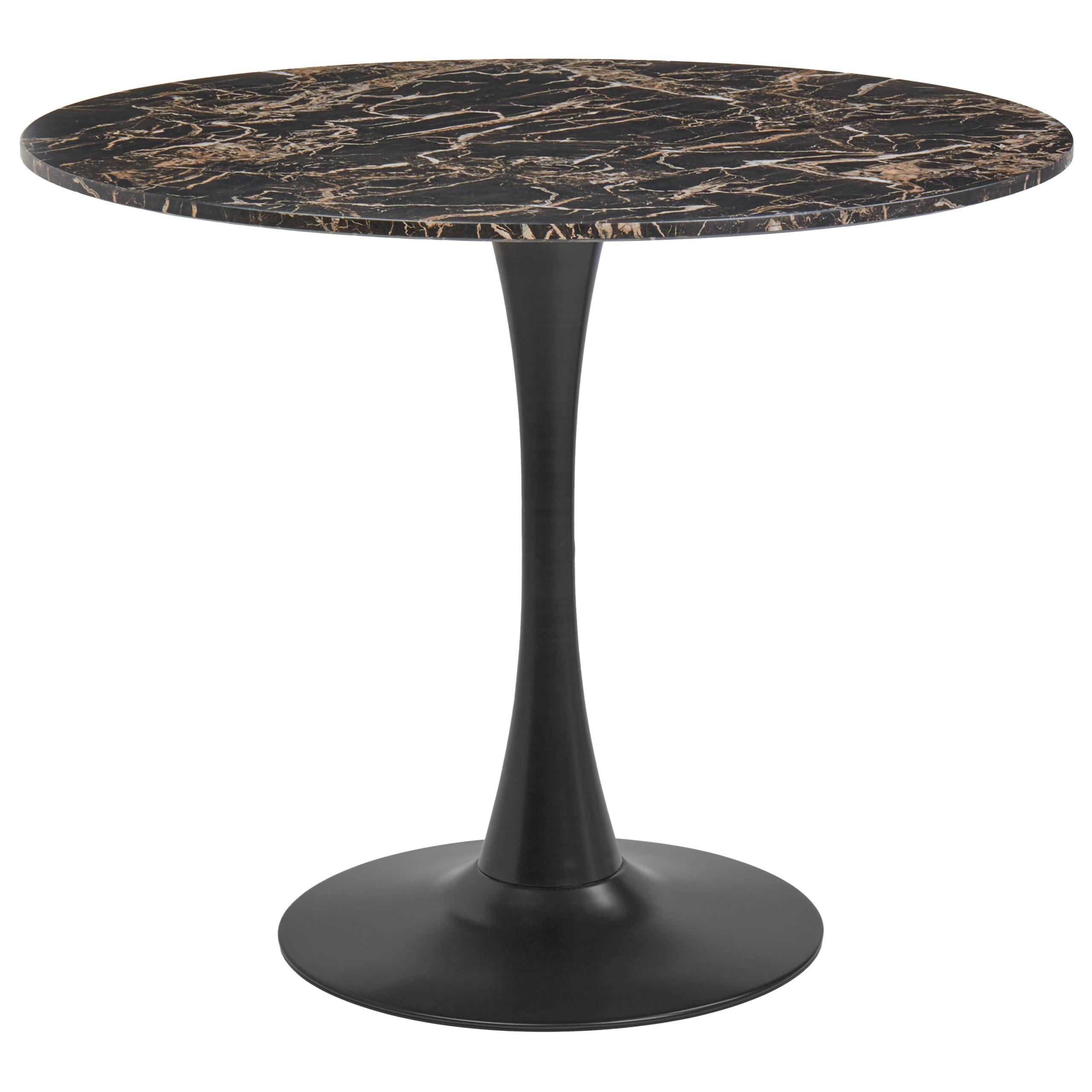 Eettafel MDF marmer zwart/goud ⌀ 90 cm BOCA
