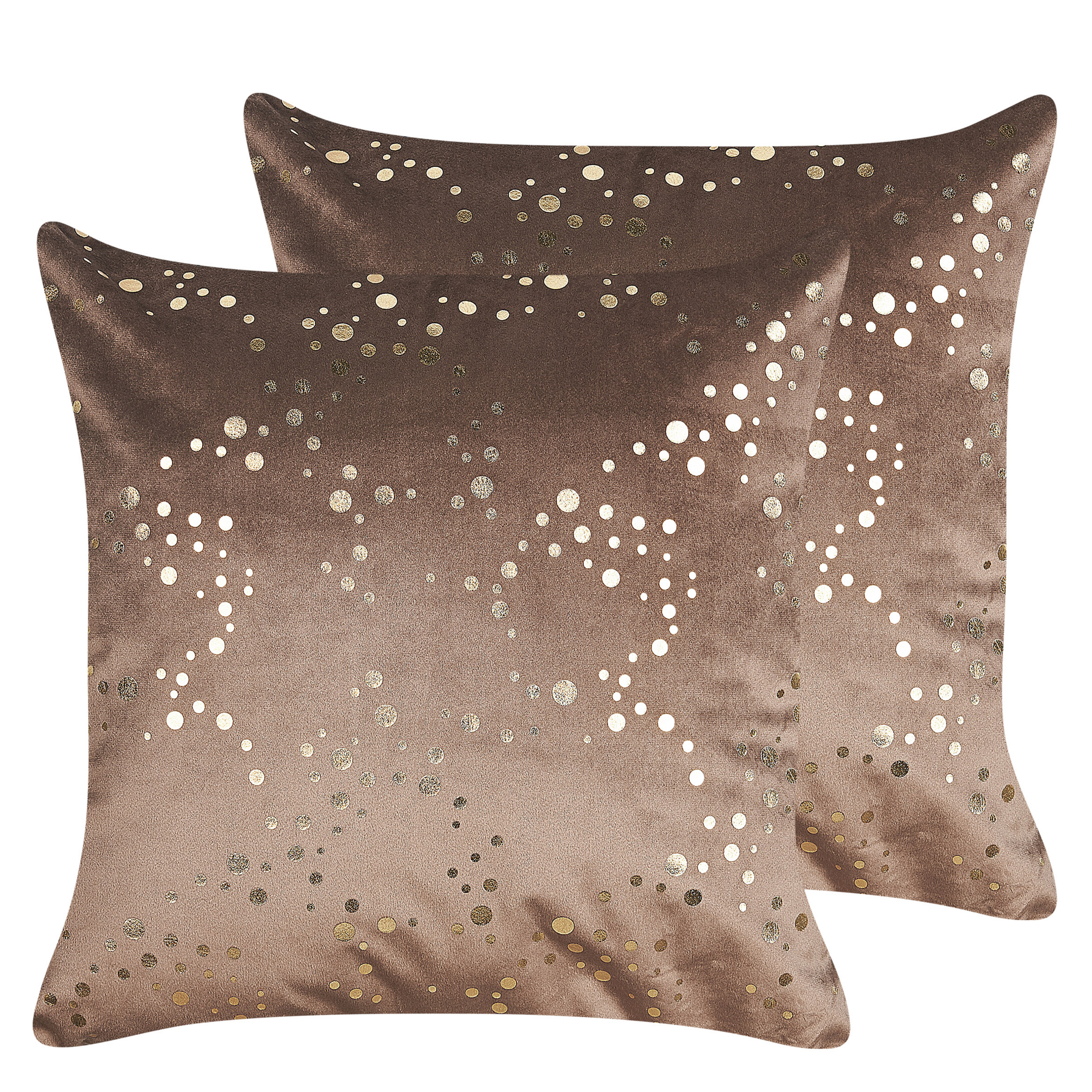 Set van 2 kussens Fluweel Bruin POPPY 45 x 45 cm