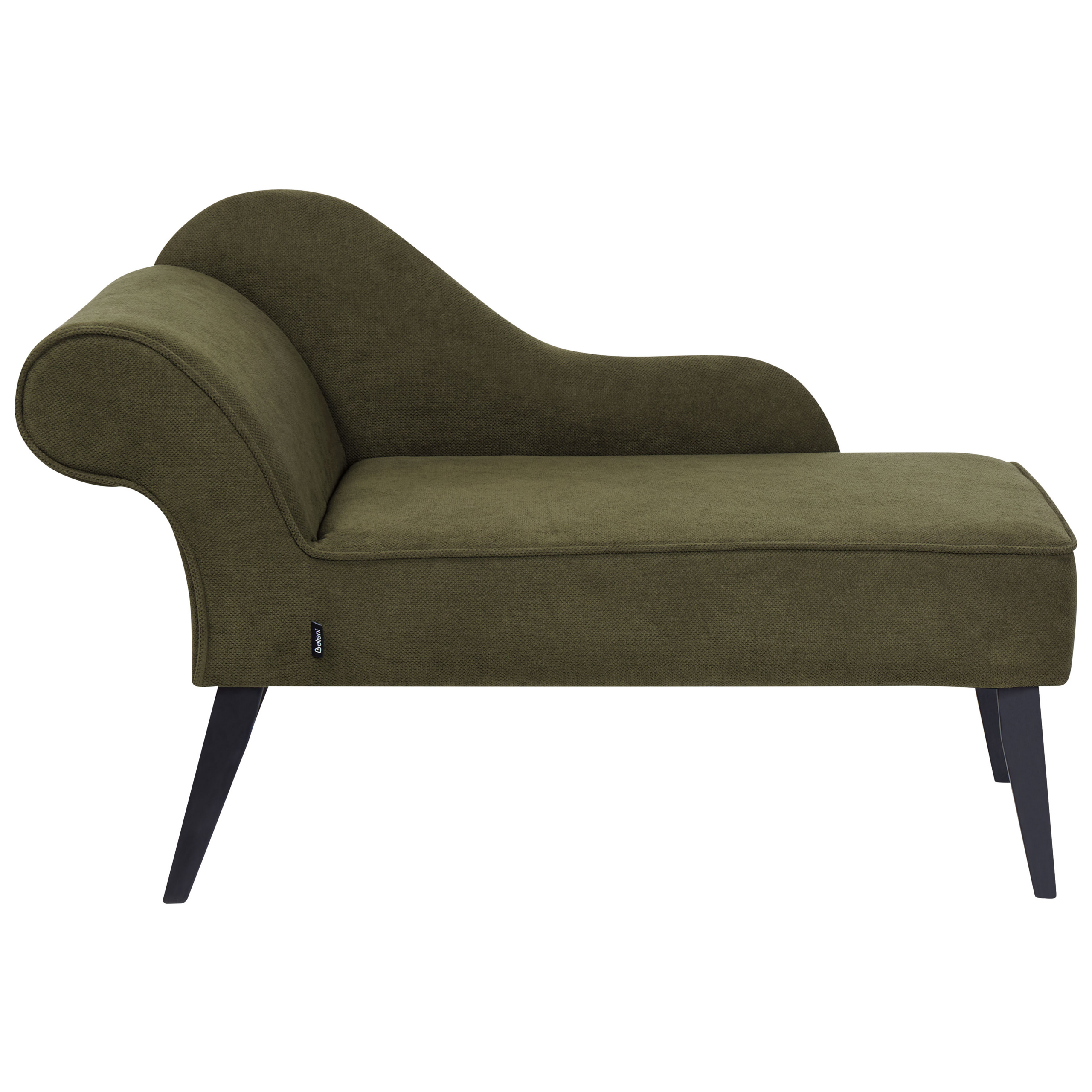 Chaise longue stof olijfgroen linkszijdig BIARRITZ