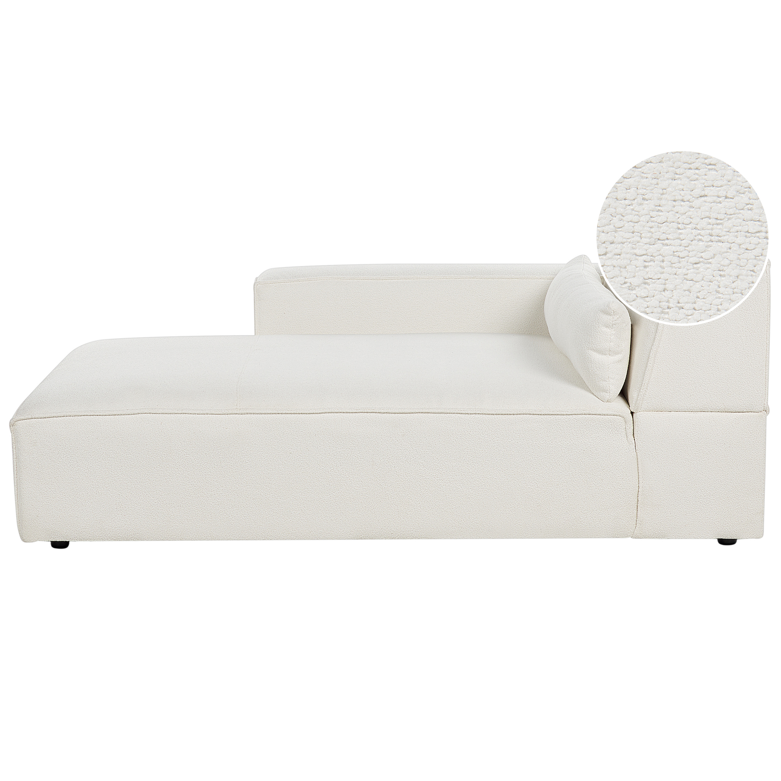 Chaise longue bouclé wit rechtszijdig HELLNAR