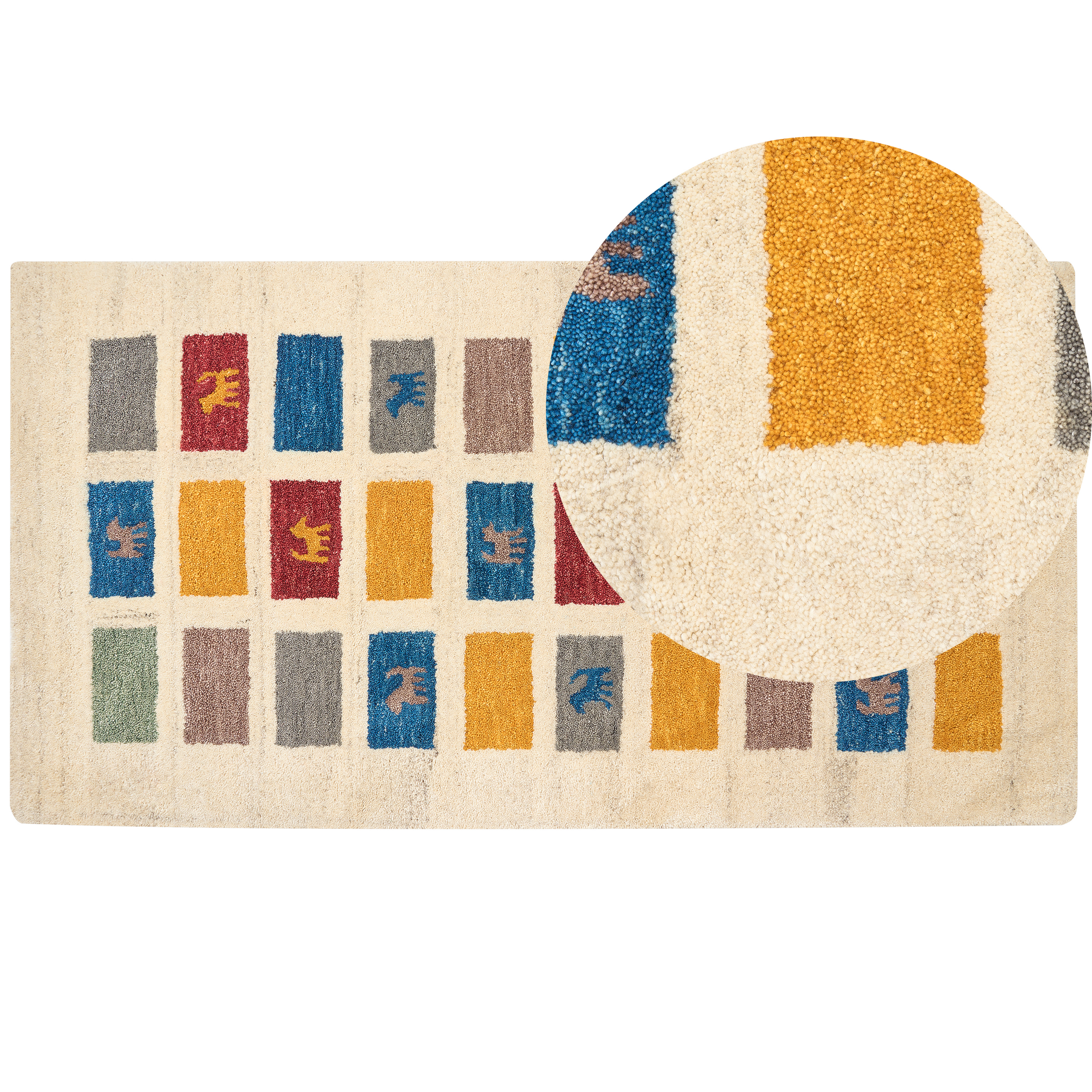 Vloerkleed gabbeh meerkleurig 80 x 150 cm MURATLI