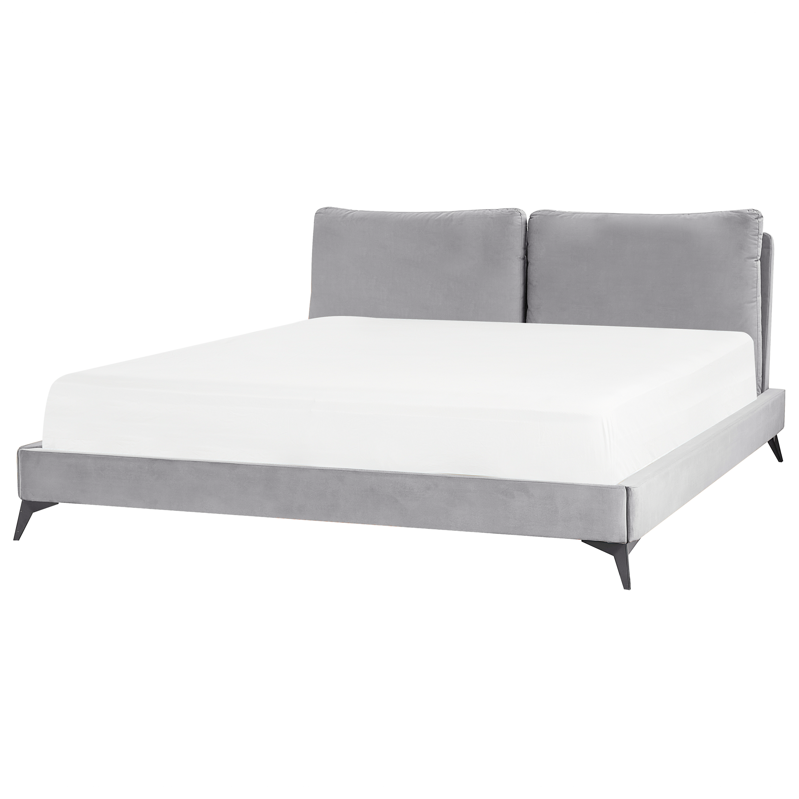 Bed fluweel grijs 180 x 200 cm MELLE