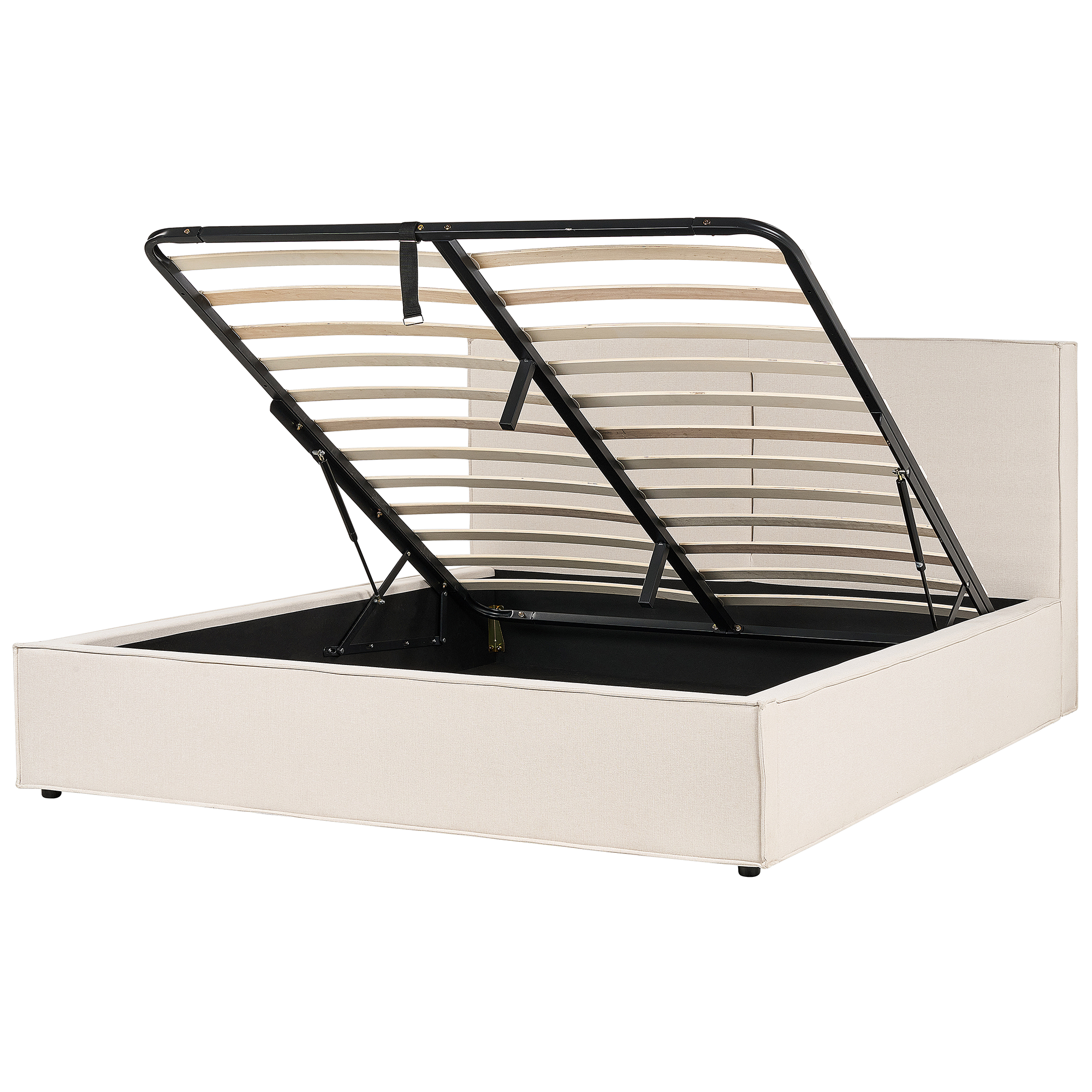 Bed met opbergruimte stof beige 180 x 200 cm MOISSAC