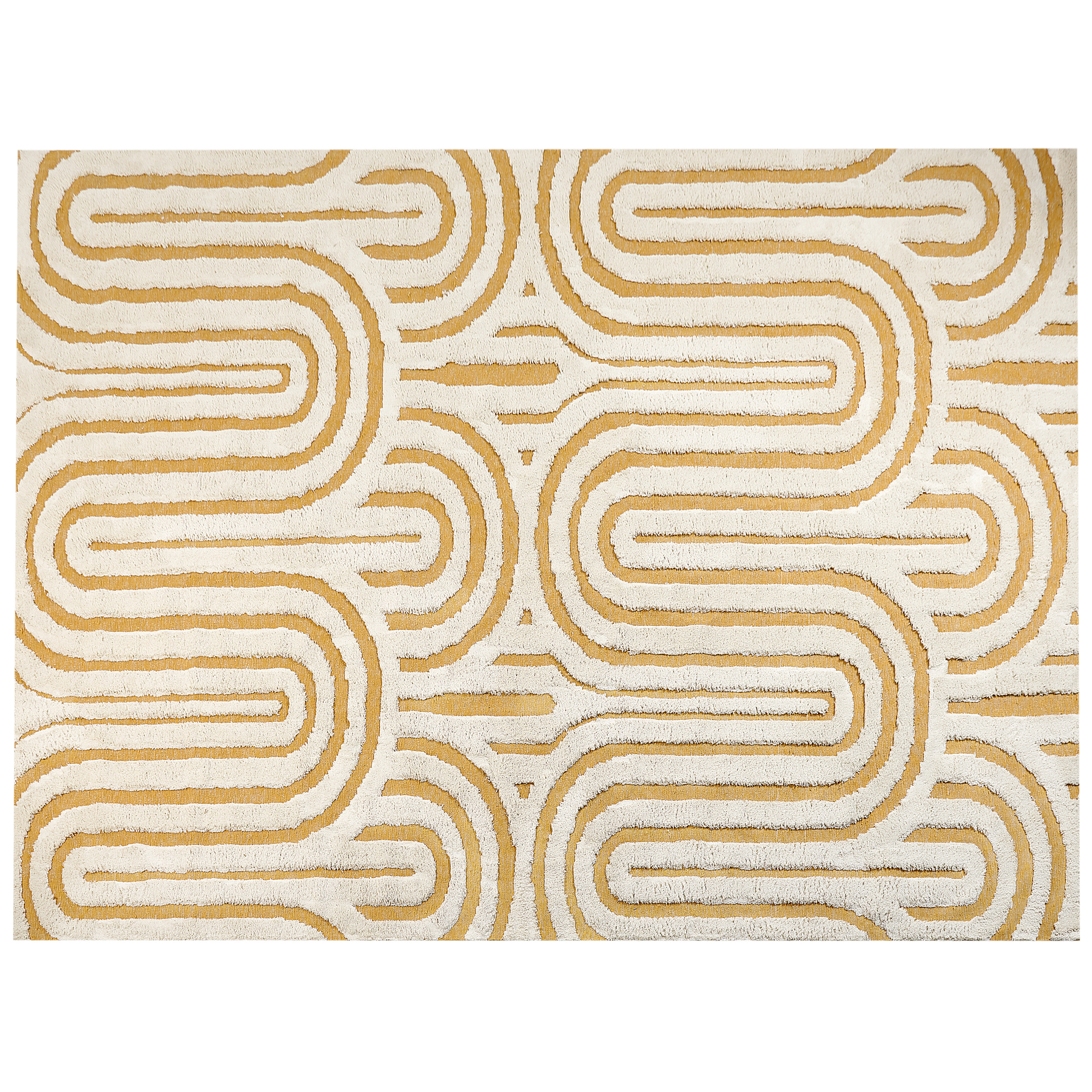 Vloerkleed katoen crème/geel 300 x 400 cm PERAI