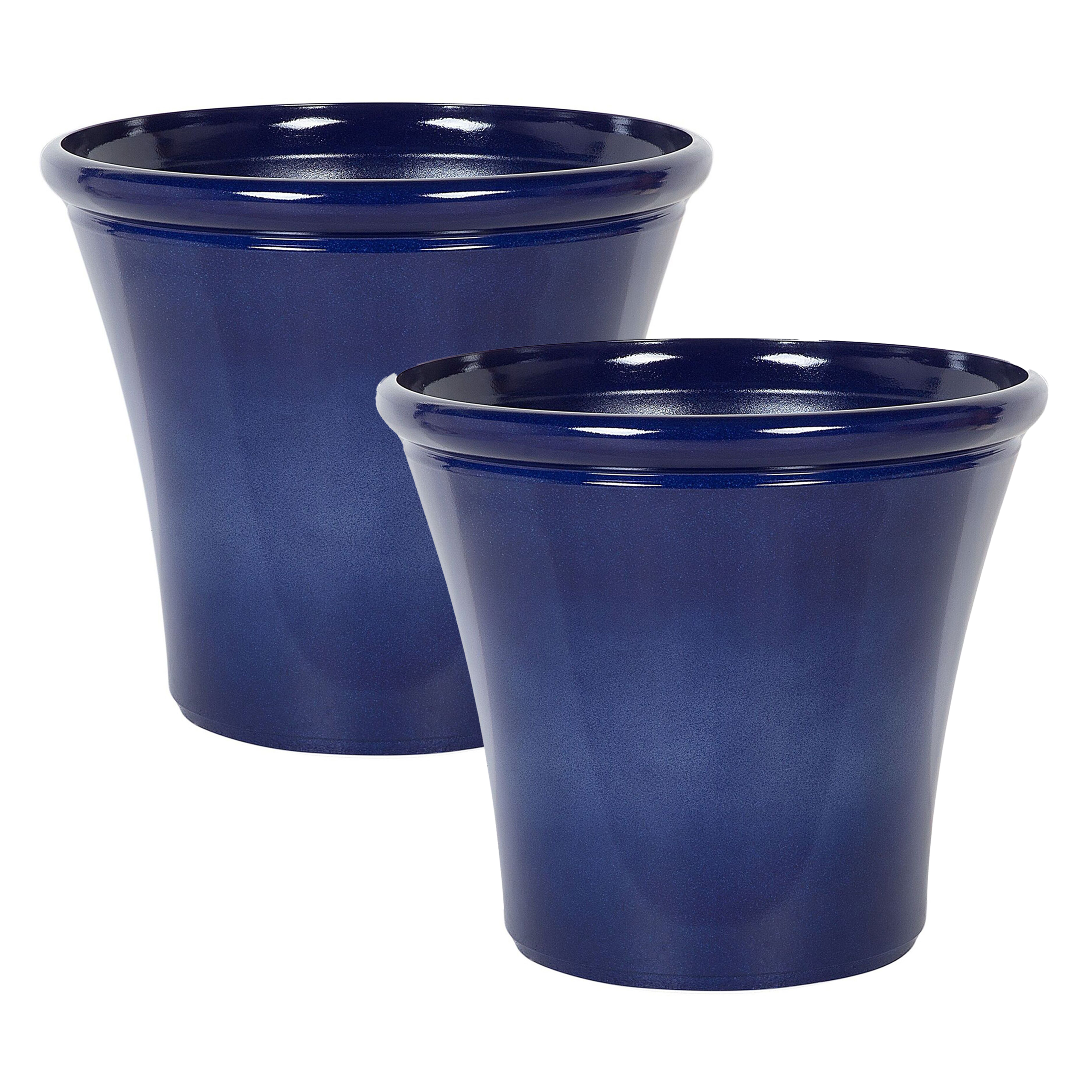 Bloempot set van 2 donkerblauw ⌀ 46 cm KOKKINO