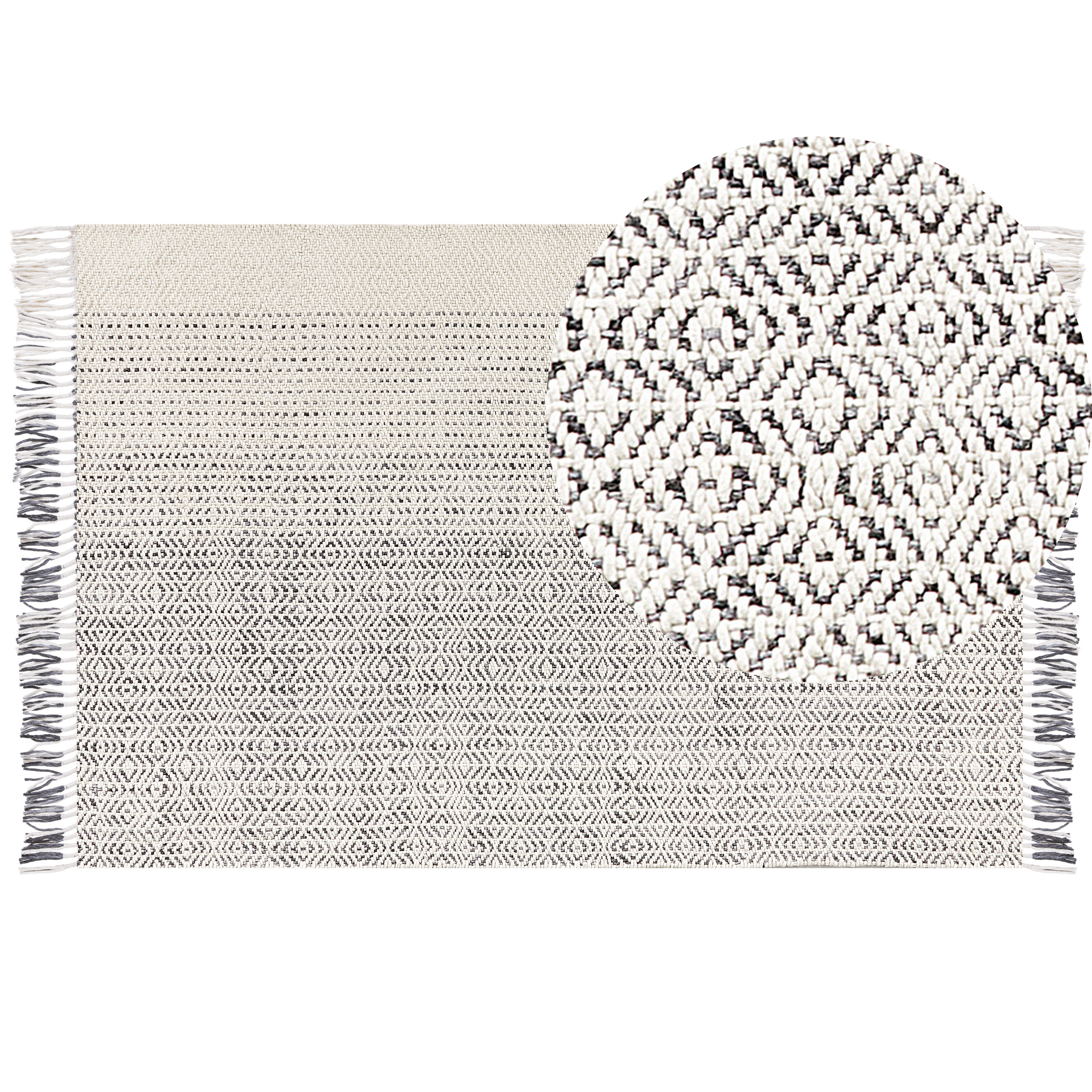Vloerkleed wol wit/grijs 160 x 230 cm OMERLI
