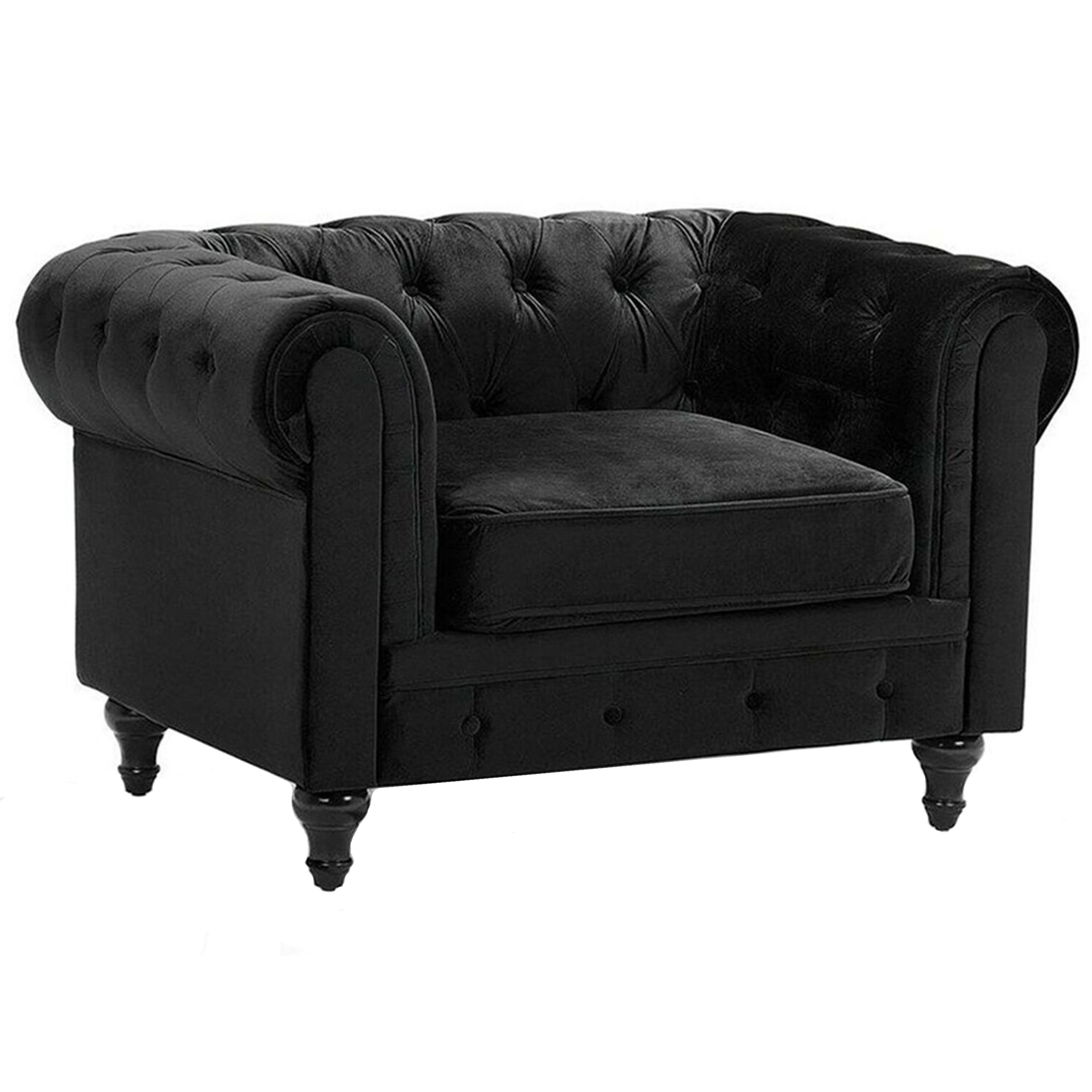 Fauteuil Fluweel Zwart CHESTERFIELD