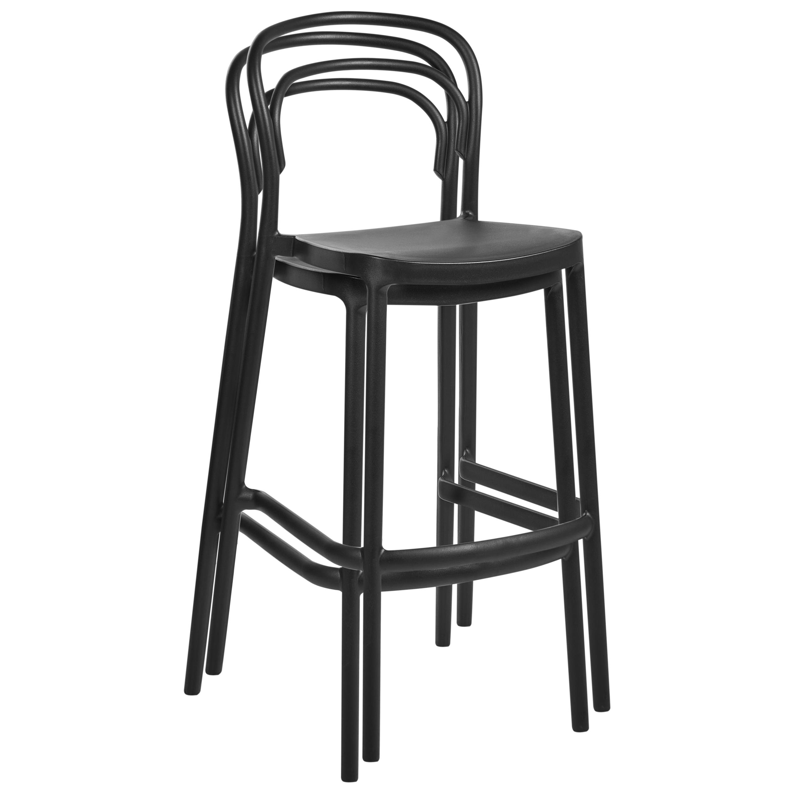 Set de 2 scaune de bar pentru exterior PORANO Negru [7]