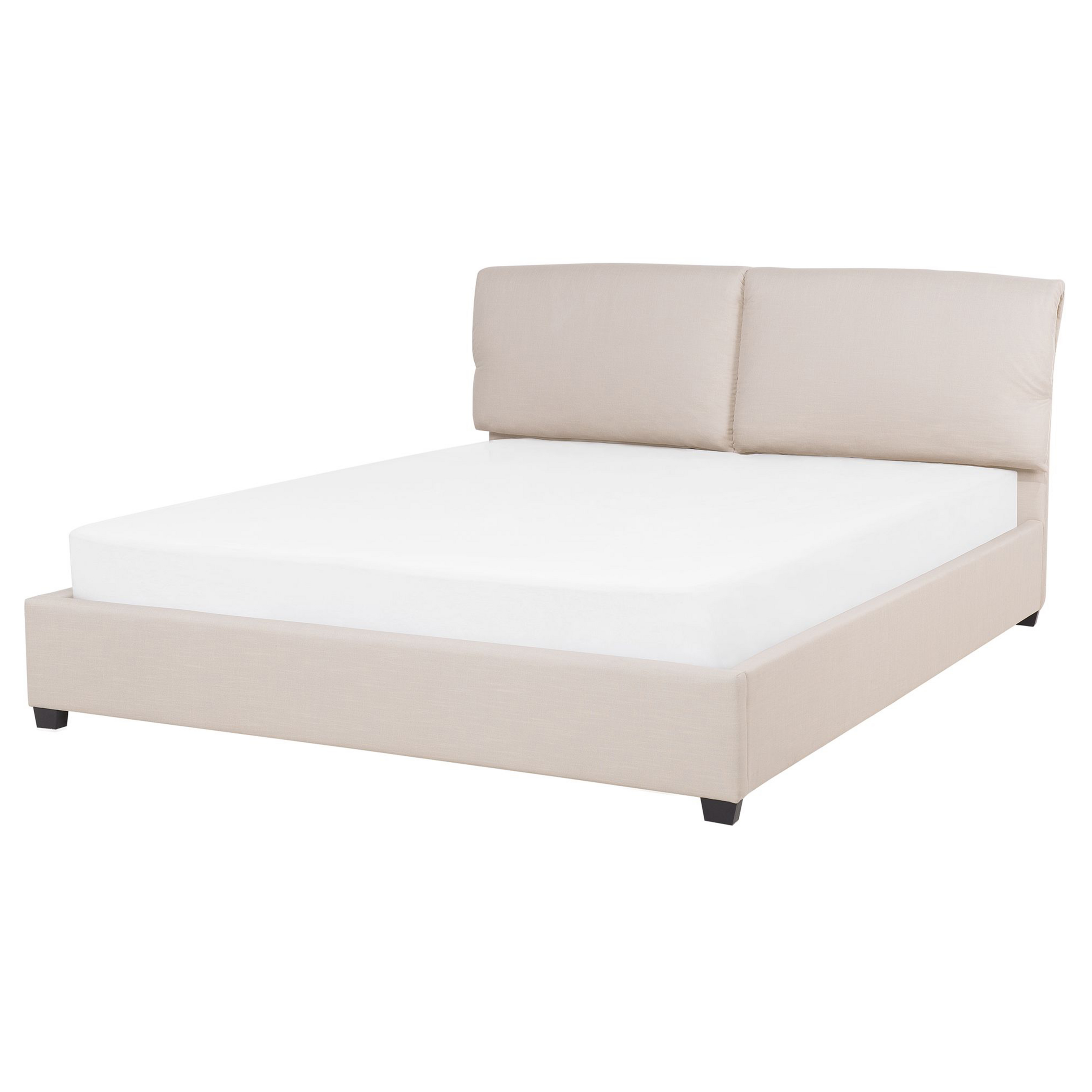 Beliani - Cama de casal em tecido creme claro 160 x 200 cm BELFORT