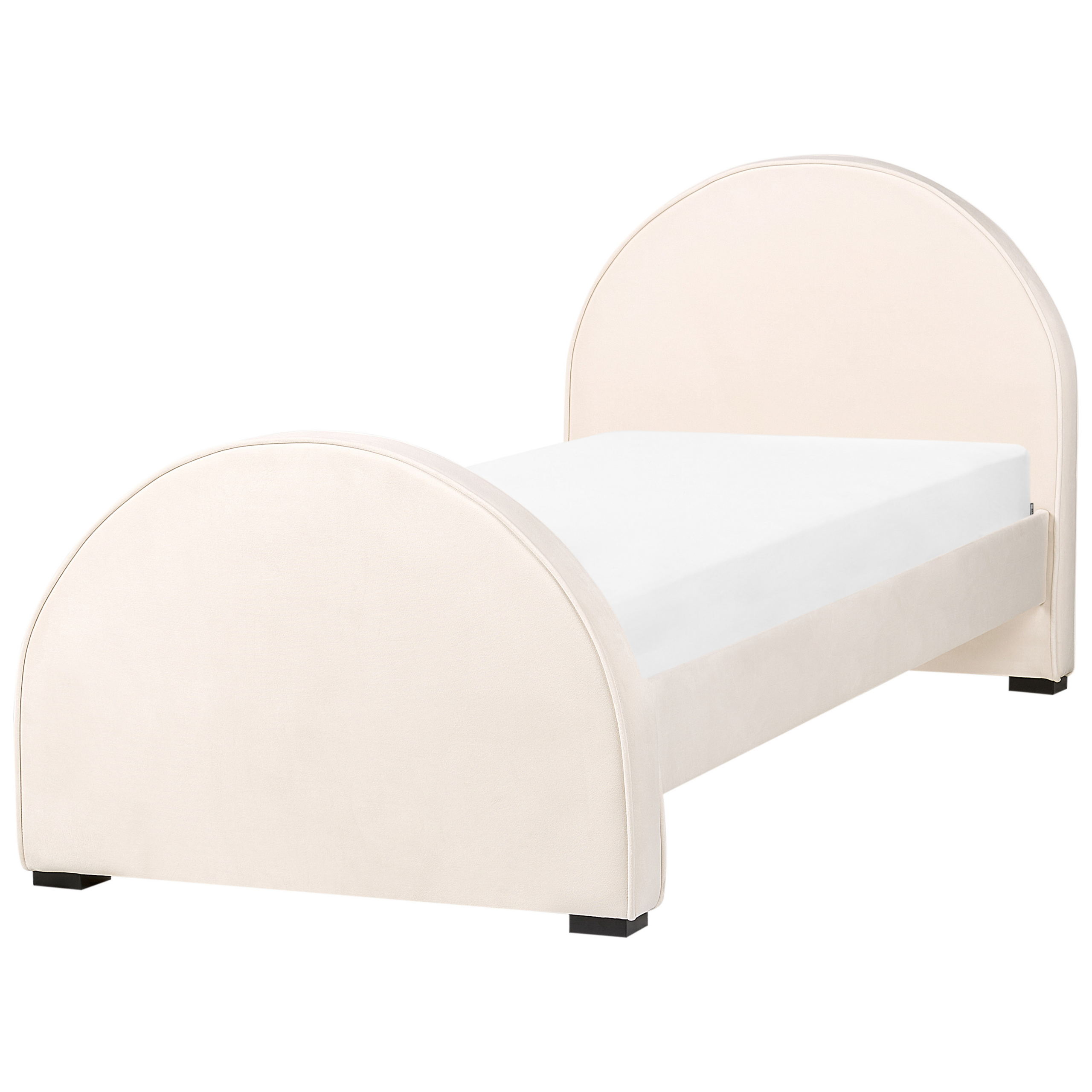 Bed fluweel beige 90 x 200 cm NOZAY