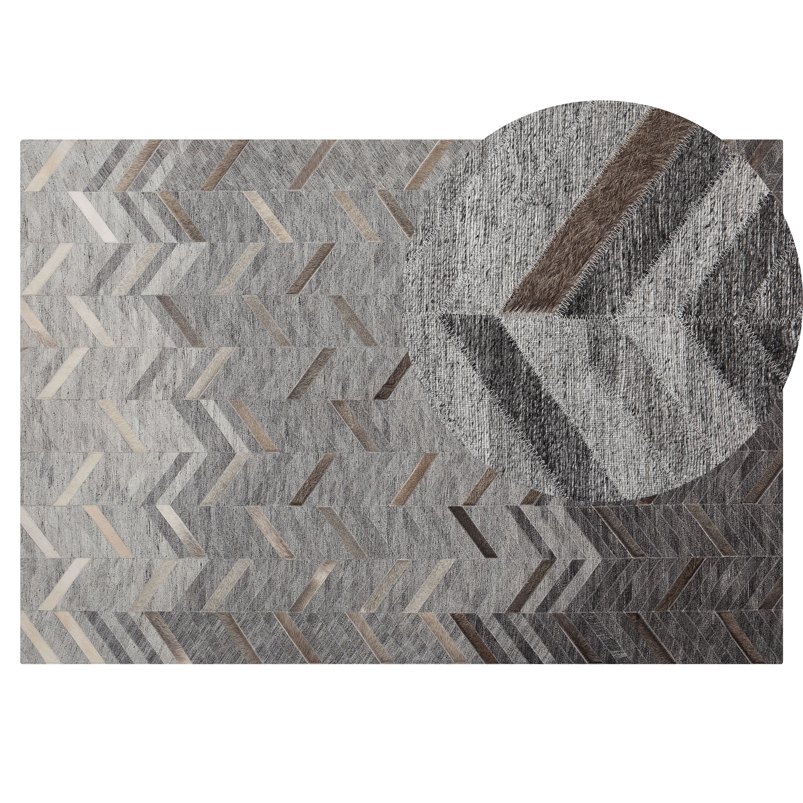 Vloerkleed leer grijs 140 x 200 cm ARKUM