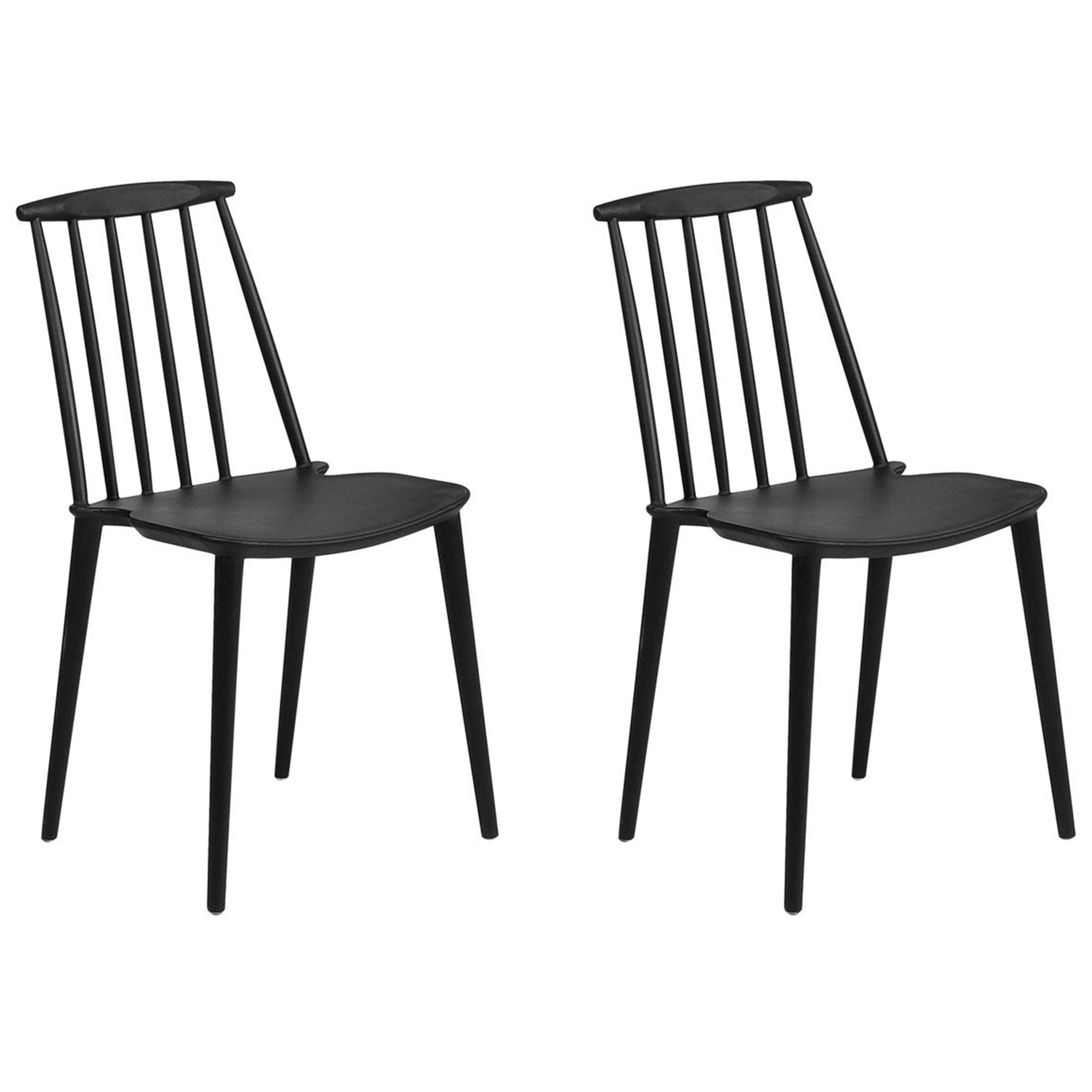 Eetkamerstoel Set van 2 Zwart VENTNOR