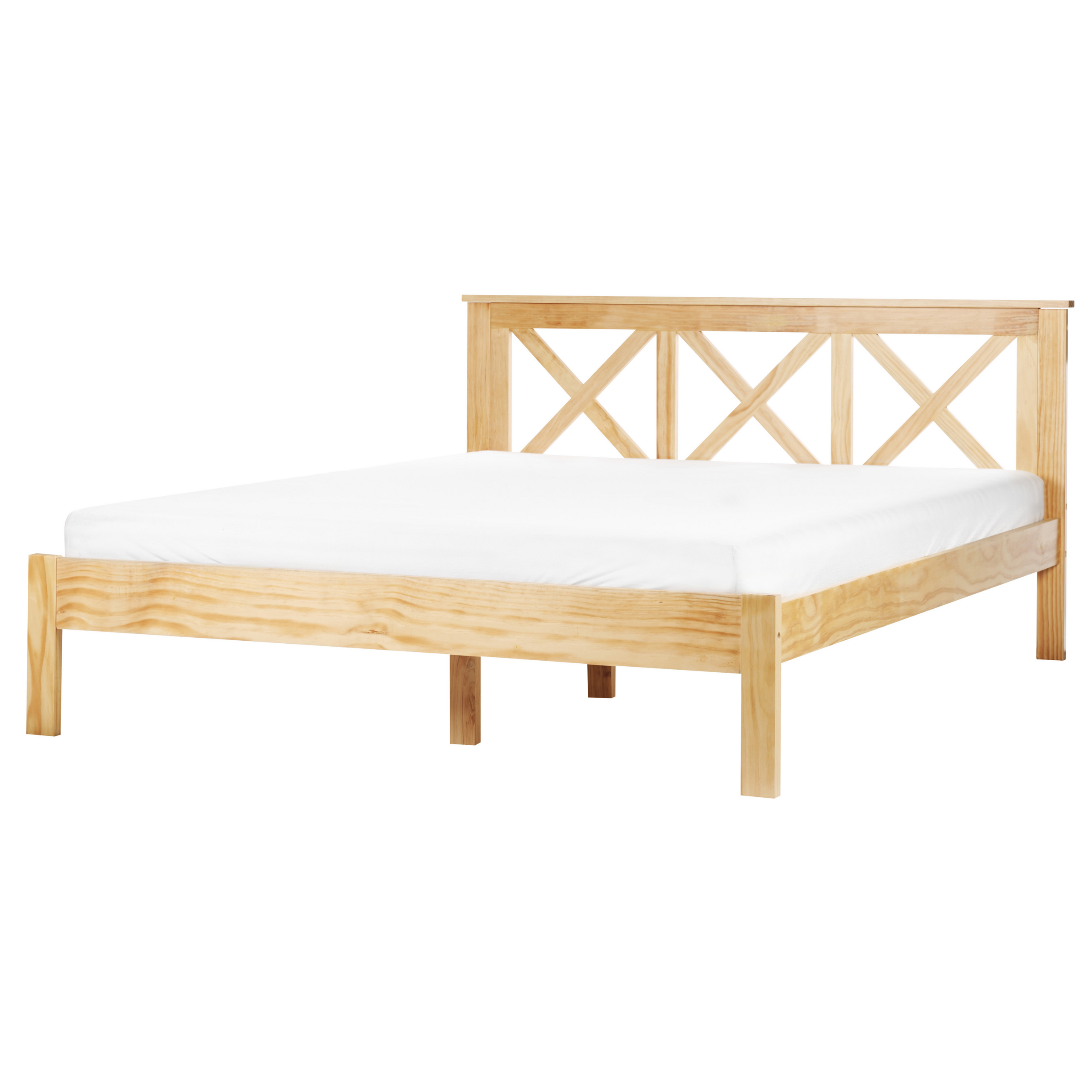 Bed hout lichtbruin 160 x 200 cm TANNAY