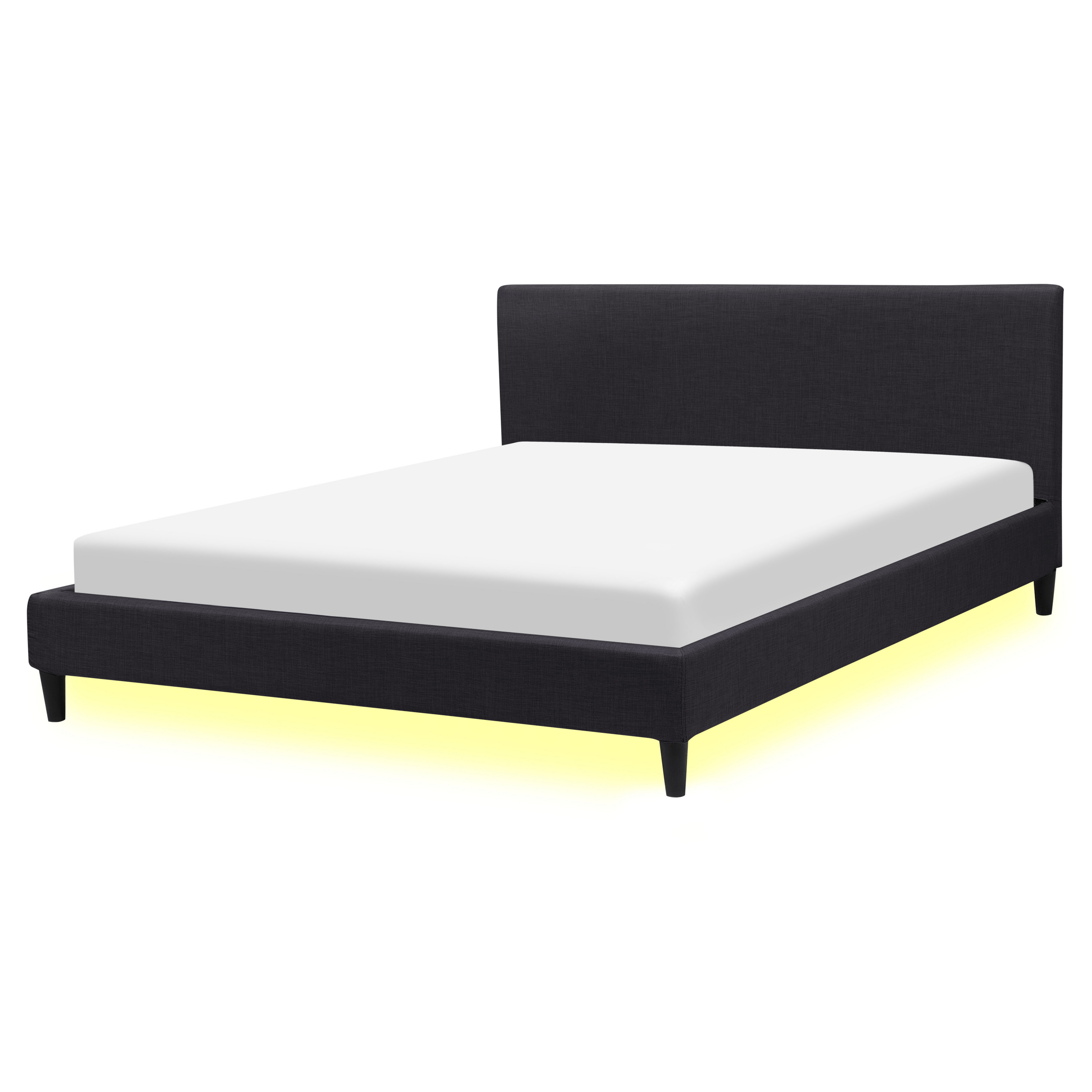 Bed met LED stof zwart 160 x 200 cm FITOU