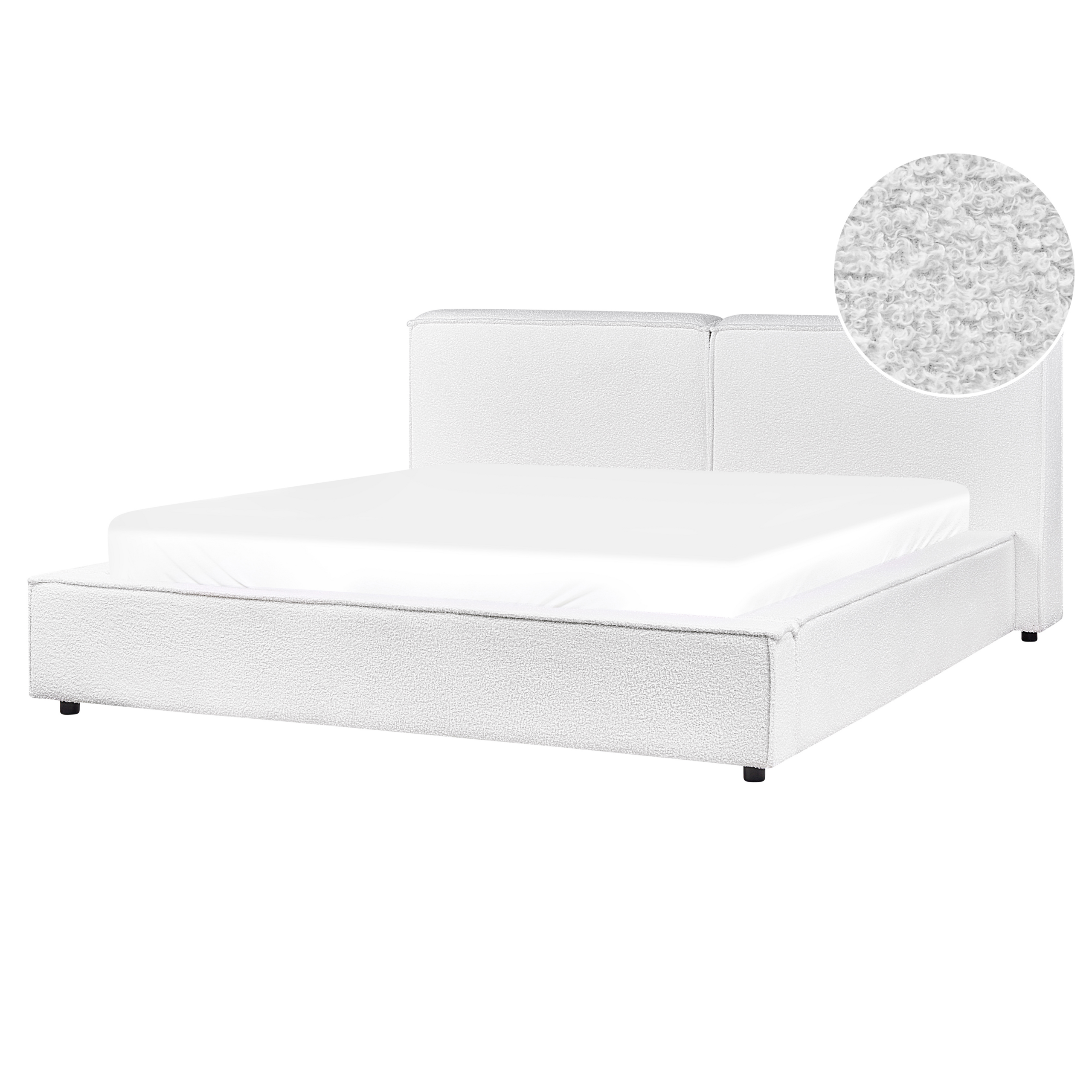 Bed bouclé wit 160 x 200 cm LINARDS