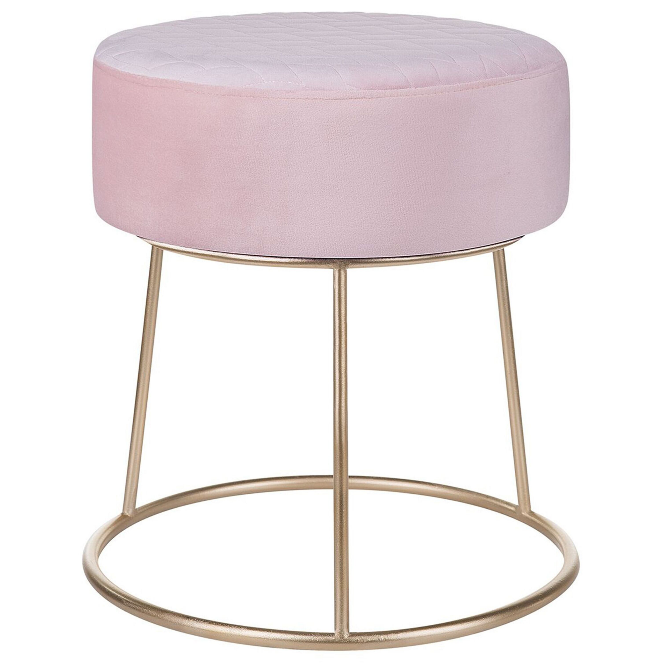 Hocker fluweel roze DELCO