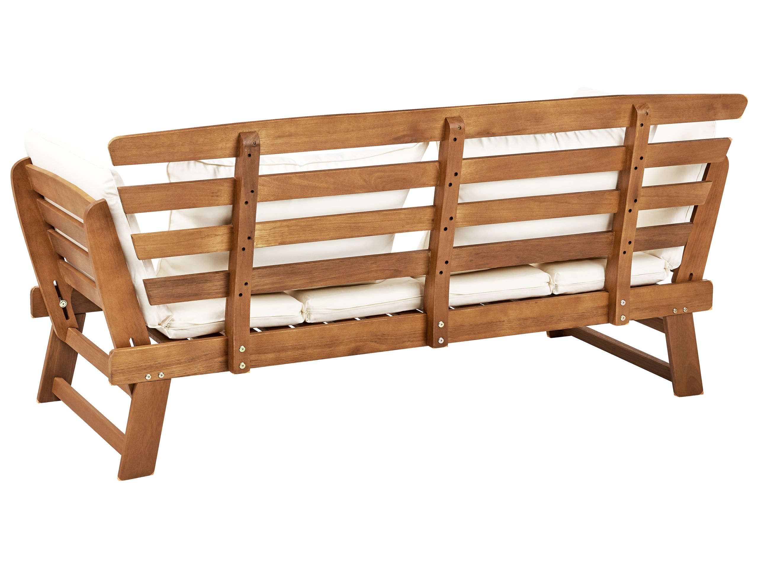 Beliani Gartenbank Aus Eukalyptusholz – Verstellbare Armlehnen, 2-Sitzer, Beige/taupe