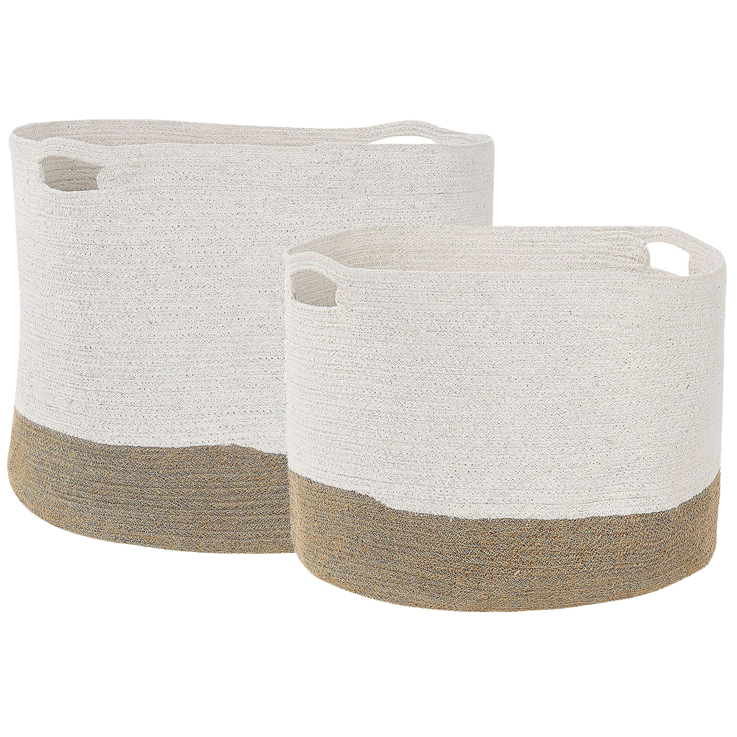 Mand set van 2 beige met wit KAHAN
